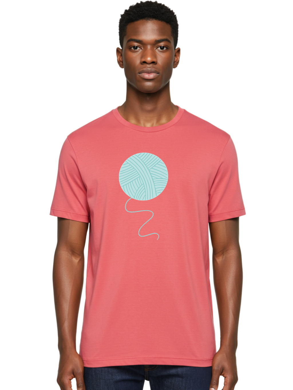 Ball-Of-Yarn Men'S Graphic Tee, 100% Cotton, Comfortable Casual Summer Wear, Machine Washable, Ball Of Yarn, Knitting Supplies, Crafting Essentials, Yarn Thread, Creative Hobbies, Handmade Crafts, Knitting Yarn Aac000