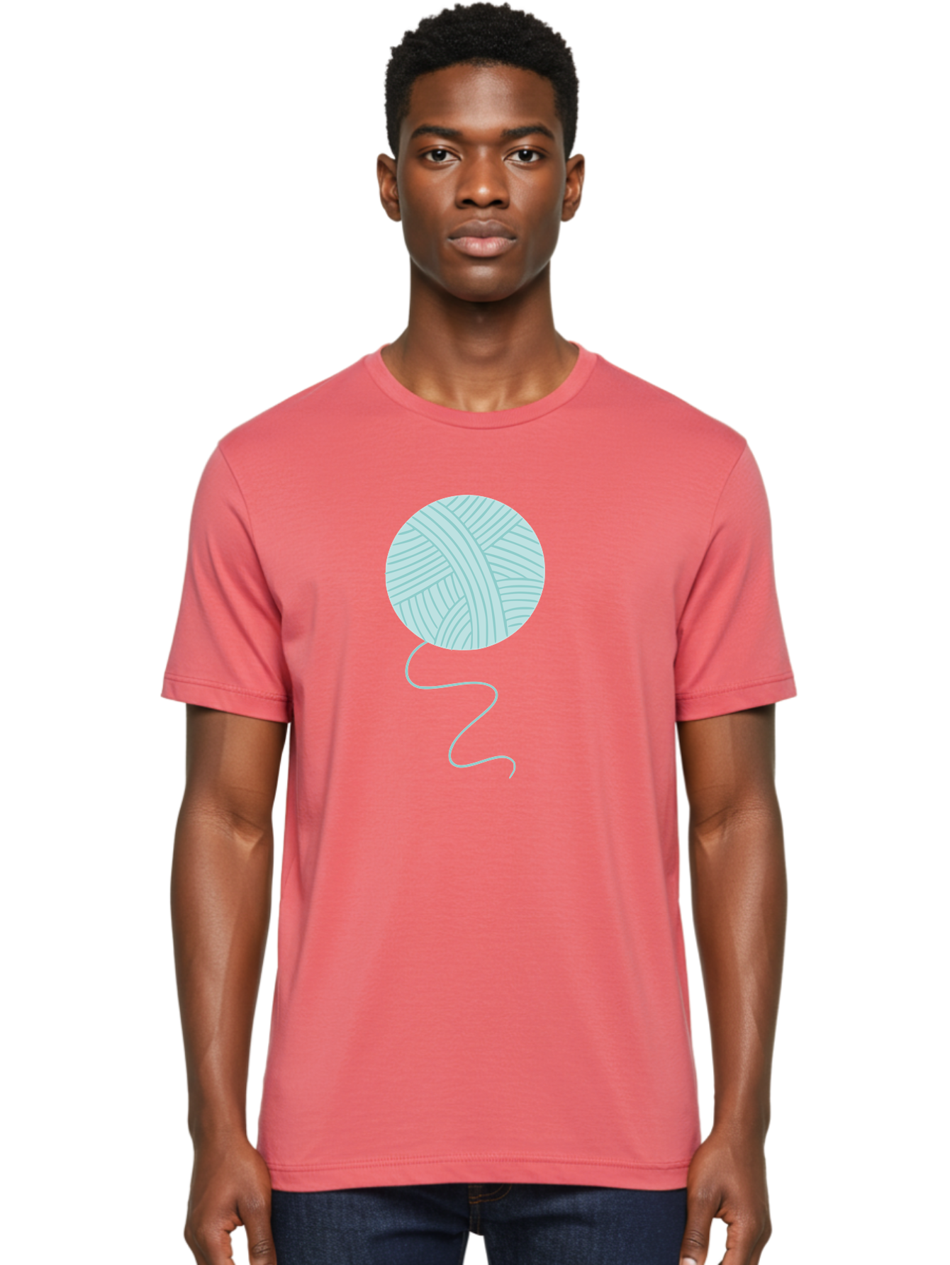 Ball-Of-Yarn Men'S Graphic Tee, 100% Cotton, Comfortable Casual Summer Wear, Machine Washable, Ball Of Yarn, Knitting Supplies, Crafting Essentials, Yarn Thread, Creative Hobbies, Handmade Crafts, Knitting Yarn Aac000