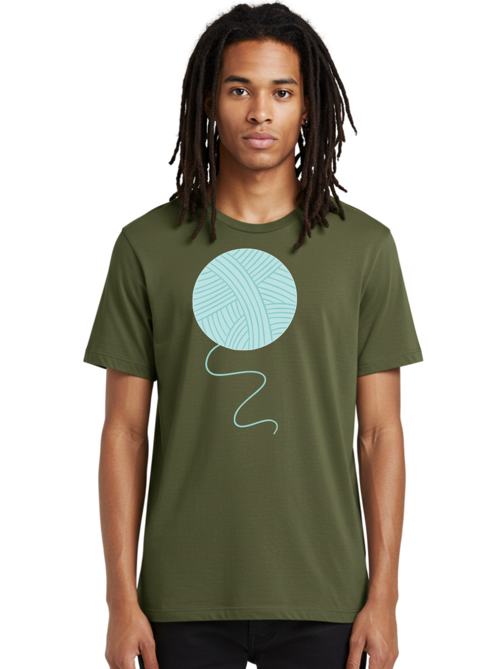 Ball-Of-Yarn Men'S Graphic Tee, 100% Cotton, Comfortable Casual Summer Wear, Machine Washable, Ball Of Yarn, Knitting Supplies, Crafting Essentials, Yarn Thread, Creative Hobbies, Handmade Crafts, Knitting Yarn Aac000