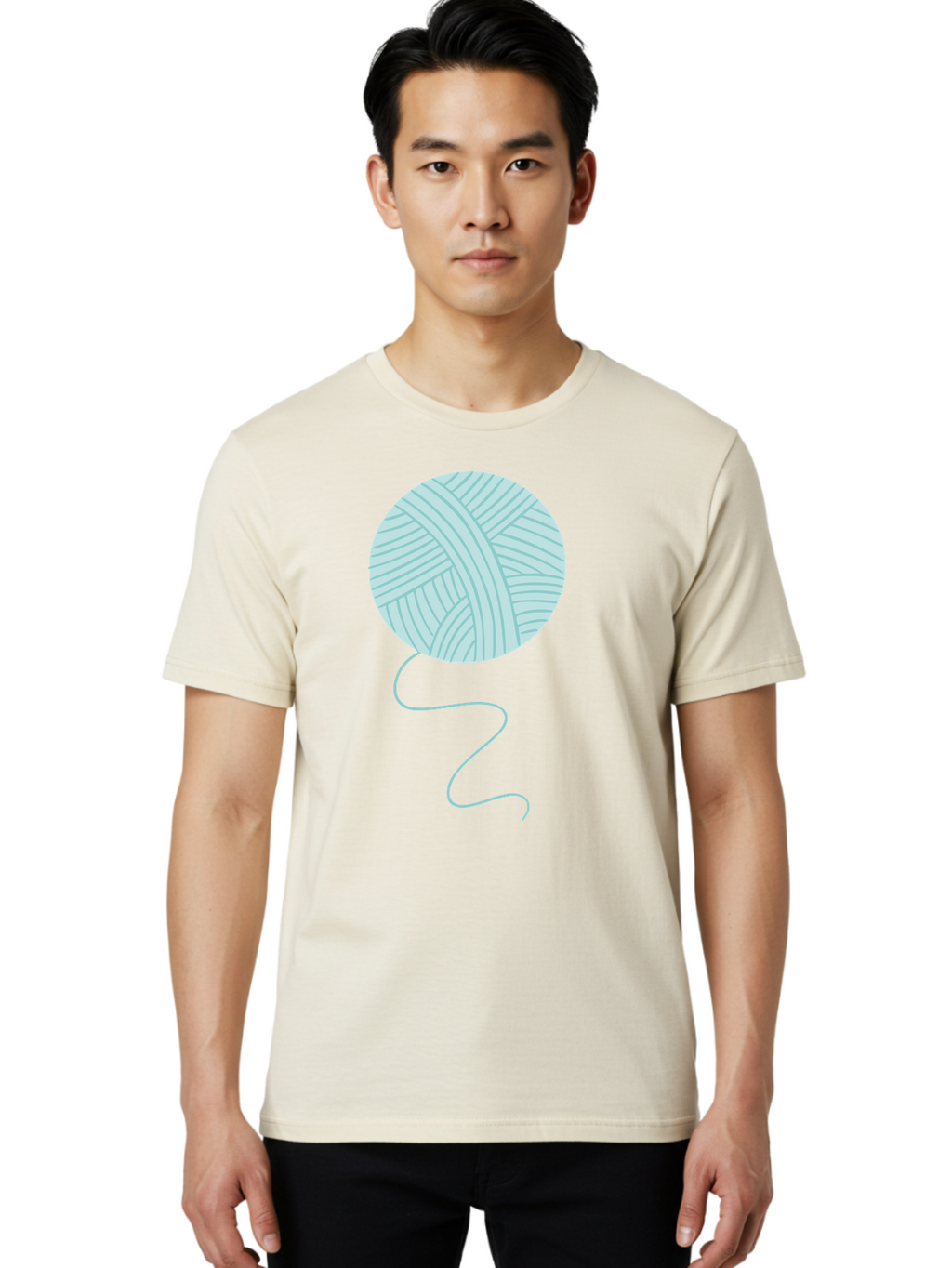 Ball-Of-Yarn Men'S Graphic Tee, 100% Cotton, Comfortable Casual Summer Wear, Machine Washable, Ball Of Yarn, Knitting Supplies, Crafting Essentials, Yarn Thread, Creative Hobbies, Handmade Crafts, Knitting Yarn Aac000
