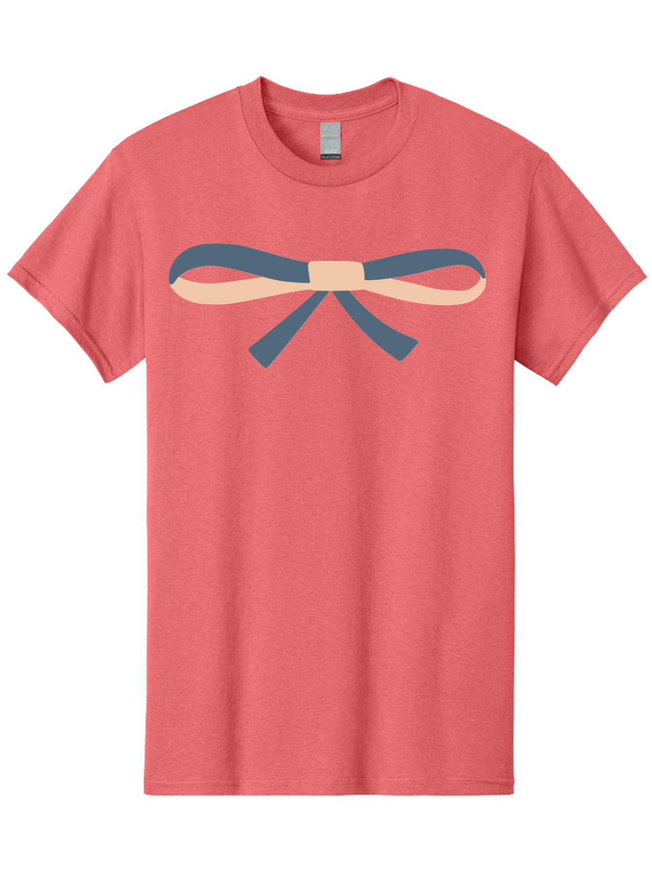Blue-And-Beige-Bow Men'S Graphic Tee, 100% Cotton, Comfortable Casual Summer Wear, Machine Washable, Gift Wrapping, Decorative Ribbon, Bow Tie, Gift Decoration, Elegant Design, Stylish Presentation, Grey And Beige Ribbon Aac002