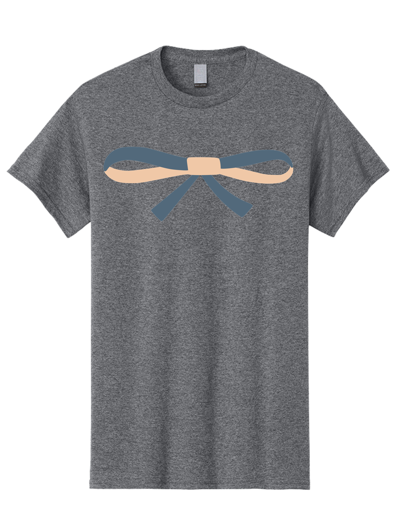 Blue-And-Beige-Bow Men'S Graphic Tee, 100% Cotton, Comfortable Casual Summer Wear, Machine Washable, Gift Wrapping, Decorative Ribbon, Bow Tie, Gift Decoration, Elegant Design, Stylish Presentation, Grey And Beige Ribbon Aac002