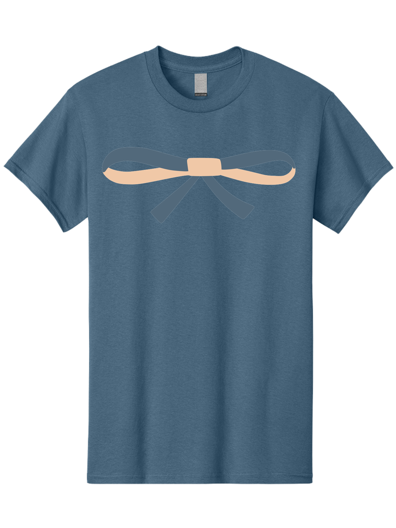 Blue-And-Beige-Bow Men'S Graphic Tee, 100% Cotton, Comfortable Casual Summer Wear, Machine Washable, Gift Wrapping, Decorative Ribbon, Bow Tie, Gift Decoration, Elegant Design, Stylish Presentation, Grey And Beige Ribbon Aac002