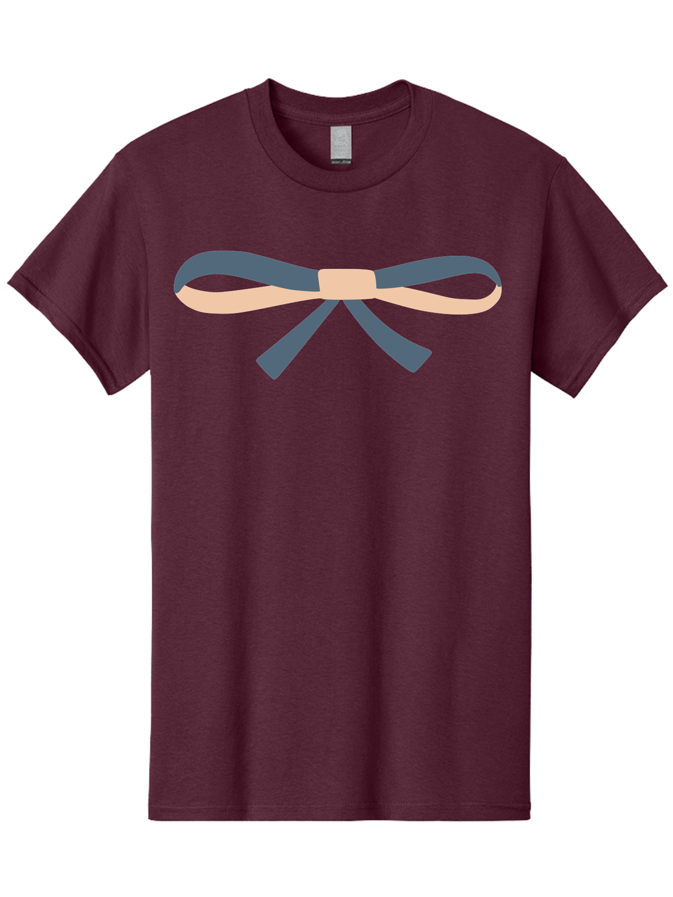Blue-And-Beige-Bow Men'S Graphic Tee, 100% Cotton, Comfortable Casual Summer Wear, Machine Washable, Gift Wrapping, Decorative Ribbon, Bow Tie, Gift Decoration, Elegant Design, Stylish Presentation, Grey And Beige Ribbon Aac002