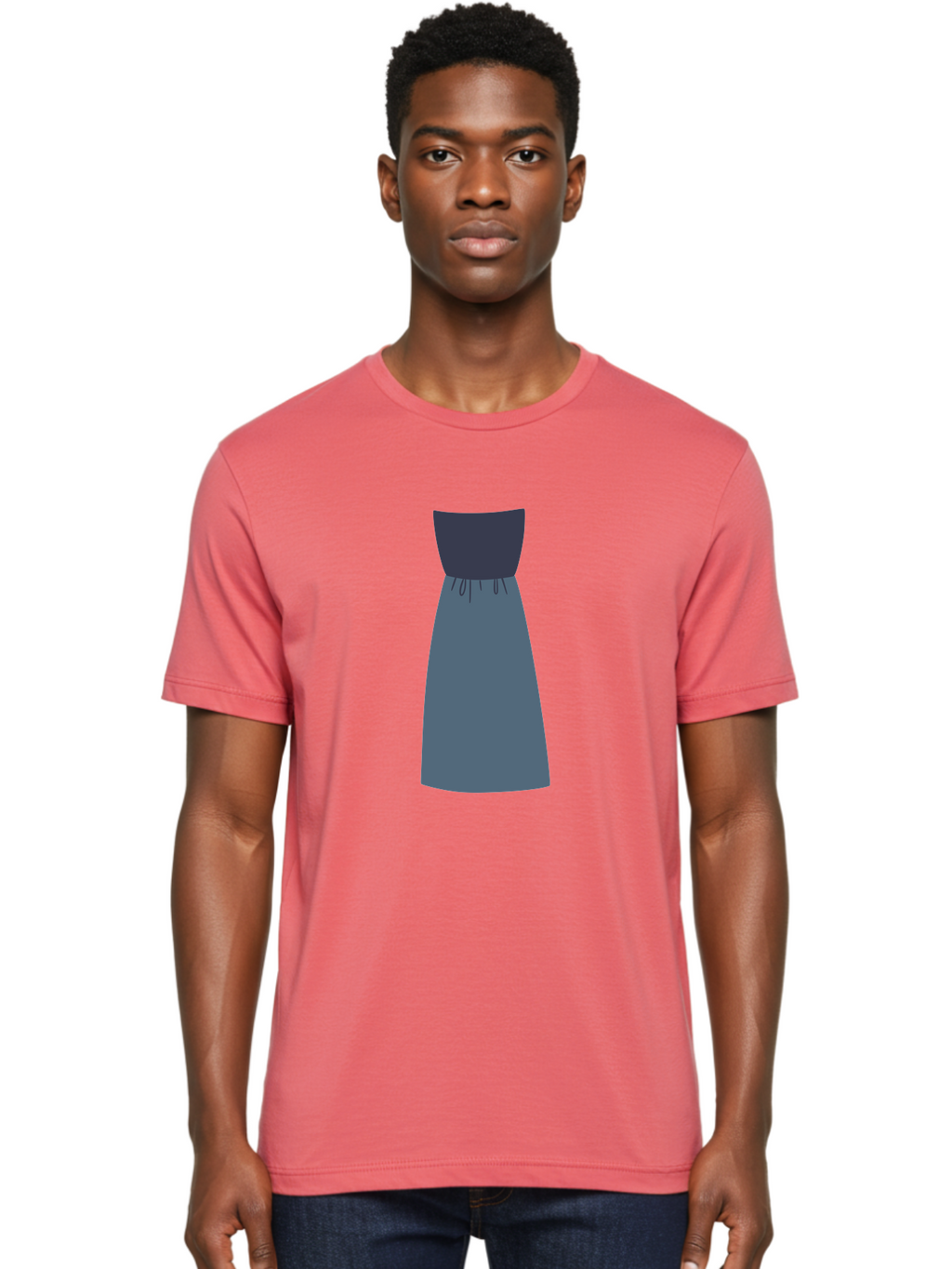 Blue-Dress Men'S Graphic Tee, 100% Cotton, Comfortable Casual Summer Wear, Machine Washable, Casual Dress, Simple Design, Relaxed Fit, Strapless Top, Gathered Waist, Blue Color, Elegant Look, Minimalist Fashion, Stylish Outfit, Everyday Wear Aac003