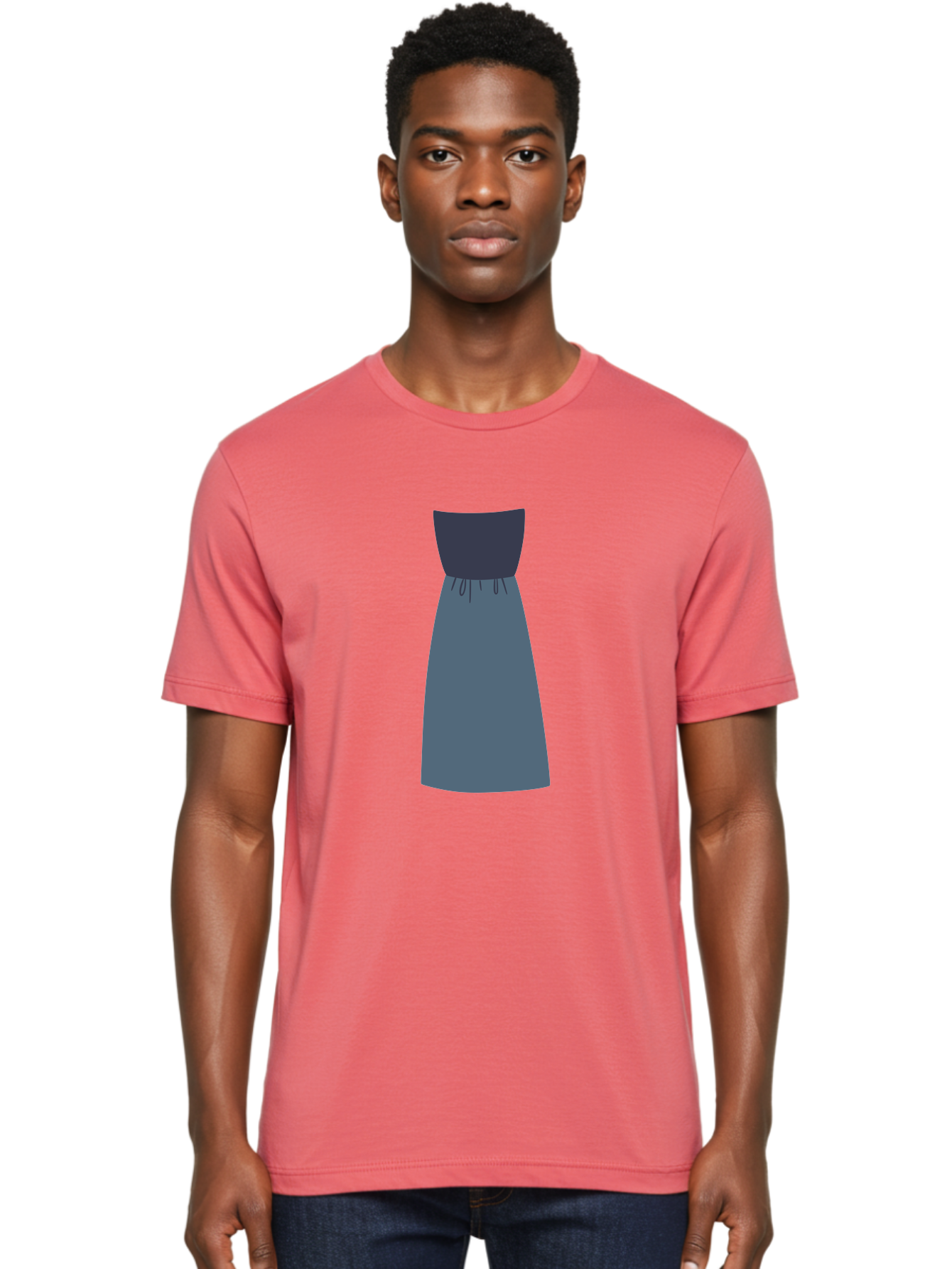 Blue-Dress Men'S Graphic Tee, 100% Cotton, Comfortable Casual Summer Wear, Machine Washable, Casual Dress, Simple Design, Relaxed Fit, Strapless Top, Gathered Waist, Blue Color, Elegant Look, Minimalist Fashion, Stylish Outfit, Everyday Wear Aac003
