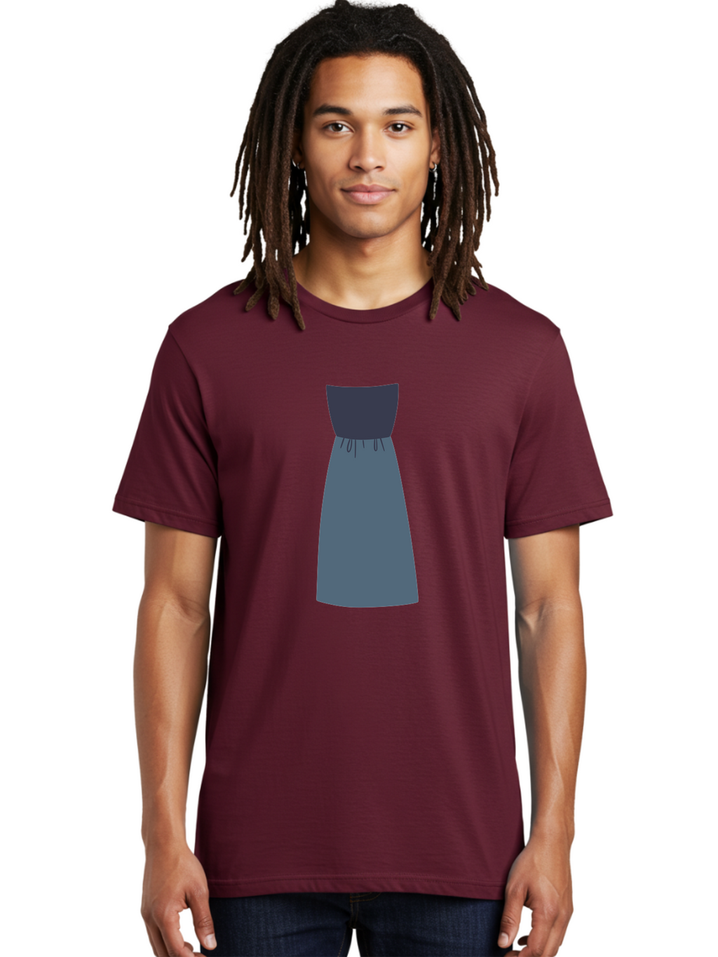 Blue-Dress Men'S Graphic Tee, 100% Cotton, Comfortable Casual Summer Wear, Machine Washable, Casual Dress, Simple Design, Relaxed Fit, Strapless Top, Gathered Waist, Blue Color, Elegant Look, Minimalist Fashion, Stylish Outfit, Everyday Wear Aac003