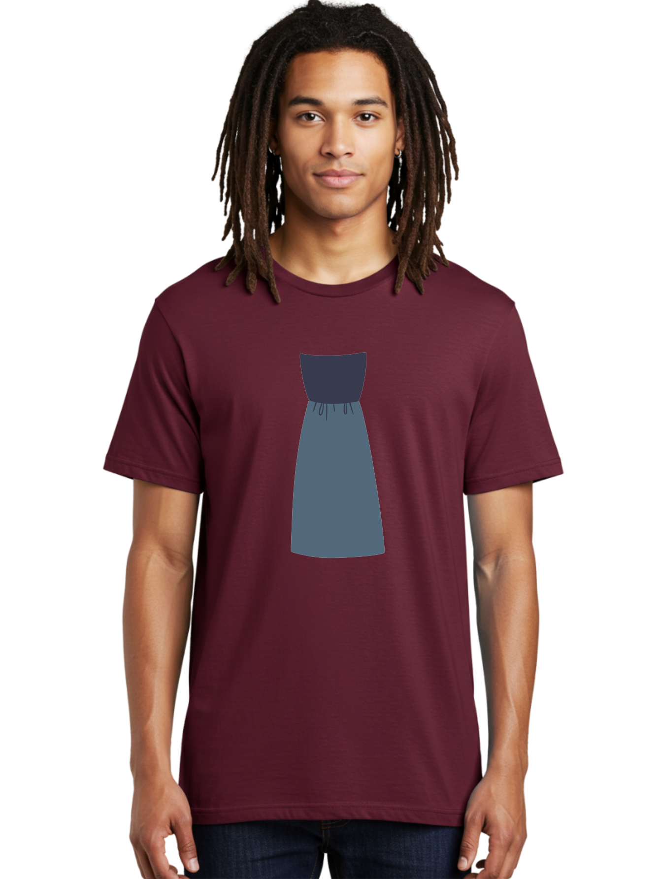 Blue-Dress Men'S Graphic Tee, 100% Cotton, Comfortable Casual Summer Wear, Machine Washable, Casual Dress, Simple Design, Relaxed Fit, Strapless Top, Gathered Waist, Blue Color, Elegant Look, Minimalist Fashion, Stylish Outfit, Everyday Wear Aac003