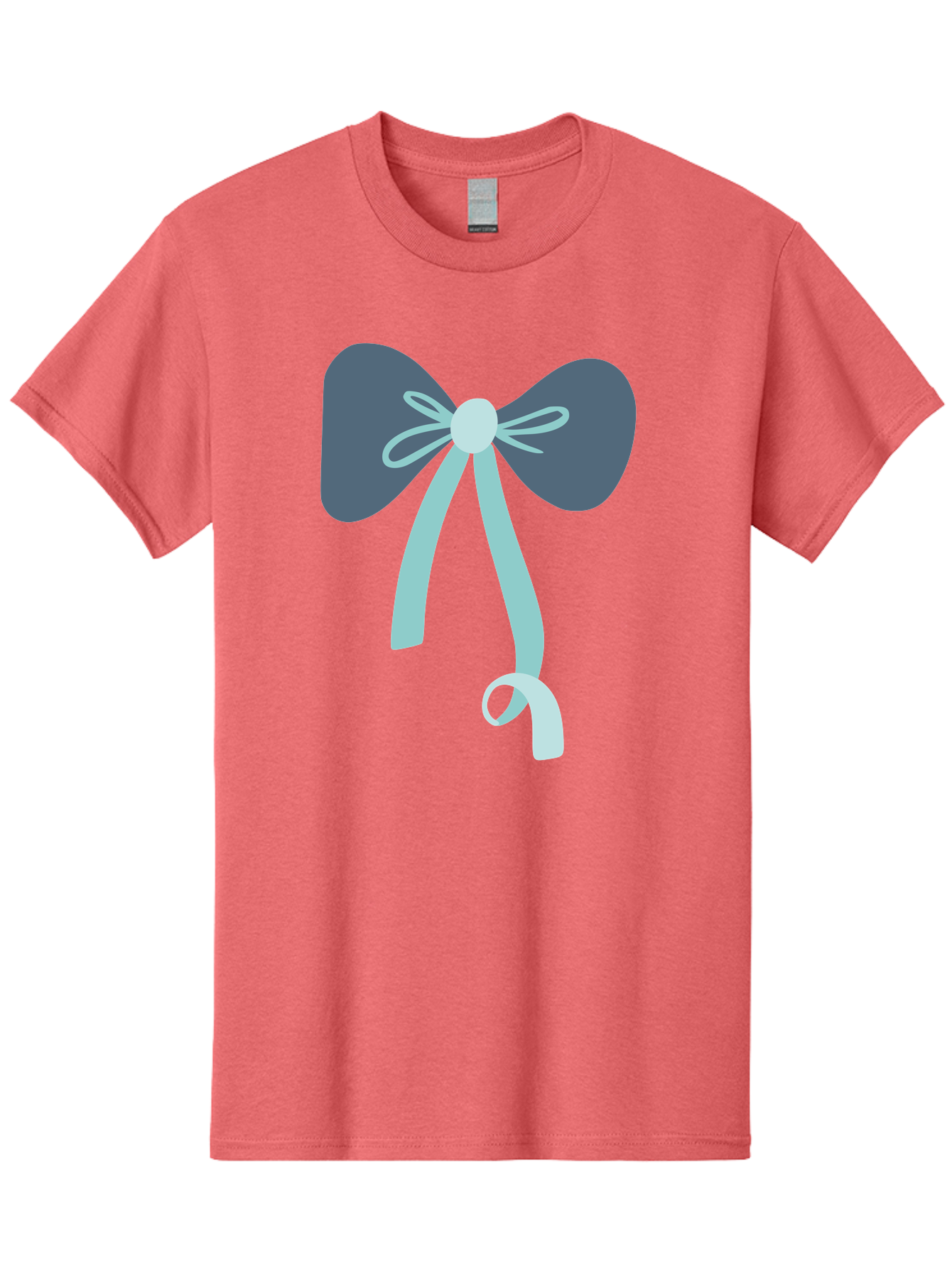 Bow-Ribbon Men'S Graphic Tee, 100% Cotton, Comfortable Casual Summer Wear, Machine Washable, Grey Bow, Blue Ribbon, Decorative Bow, Elegant Design, Stylish Accessory, Fashion Embellishment, Gift Wrapping, Party Decoration Aac004