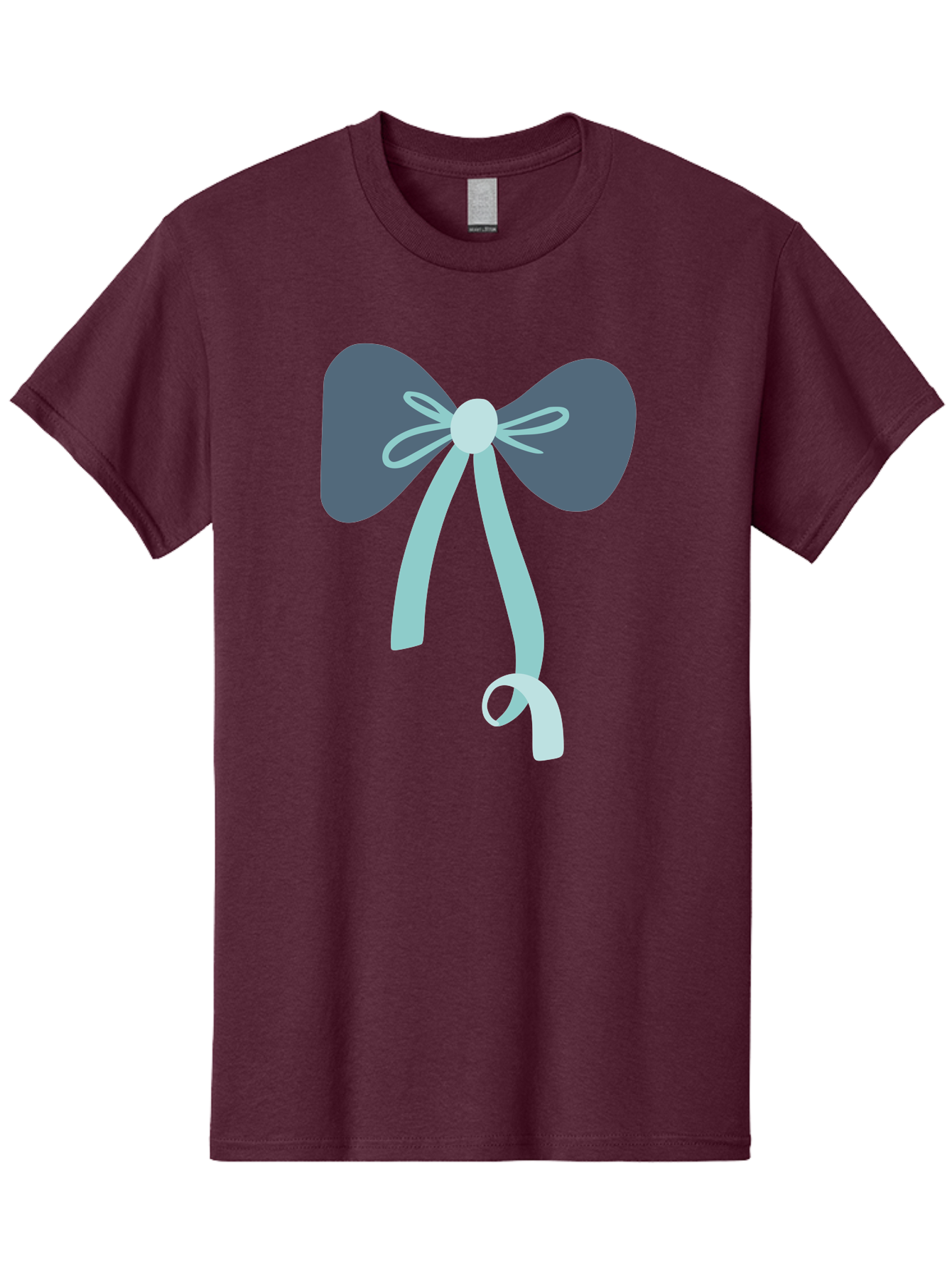 Bow-Ribbon Men'S Graphic Tee, 100% Cotton, Comfortable Casual Summer Wear, Machine Washable, Grey Bow, Blue Ribbon, Decorative Bow, Elegant Design, Stylish Accessory, Fashion Embellishment, Gift Wrapping, Party Decoration Aac004