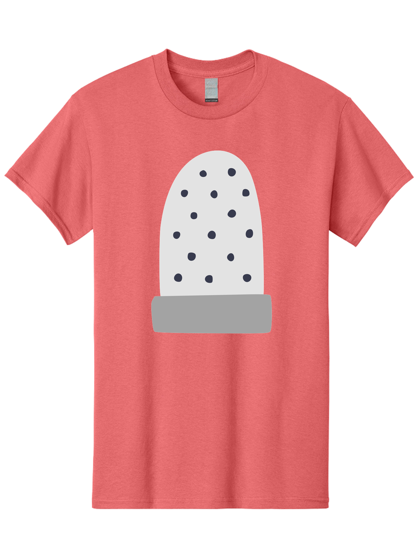 Cactus Men'S Graphic Tee, 100% Cotton, Comfortable Casual Summer Wear, Machine Washable, Cactus Plant, Potted Cactus, White Cactus, Black Dots, Simple Design, Modern Art, Minimalist Style, Abstract Shape, Decorative Element, Aac006