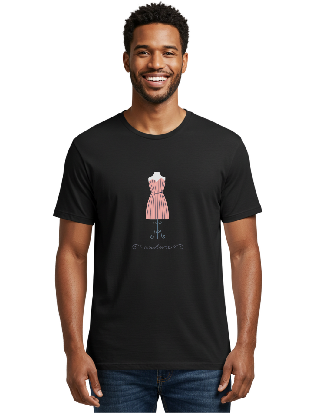 Couture-1 Men'S Graphic Tee, 100% Cotton, Comfortable Casual Summer Wear, Machine Washable, Fashion Design, Haute Couture, Dress On Mannequin, Stylish Clothing, Elegant Dress, Designer Fashion, Stylish Apparel Aac007