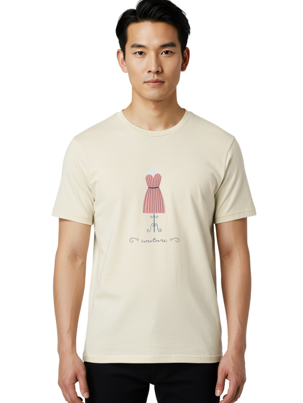 Couture-1 Men'S Graphic Tee, 100% Cotton, Comfortable Casual Summer Wear, Machine Washable, Fashion Design, Haute Couture, Dress On Mannequin, Stylish Clothing, Elegant Dress, Designer Fashion, Stylish Apparel Aac007