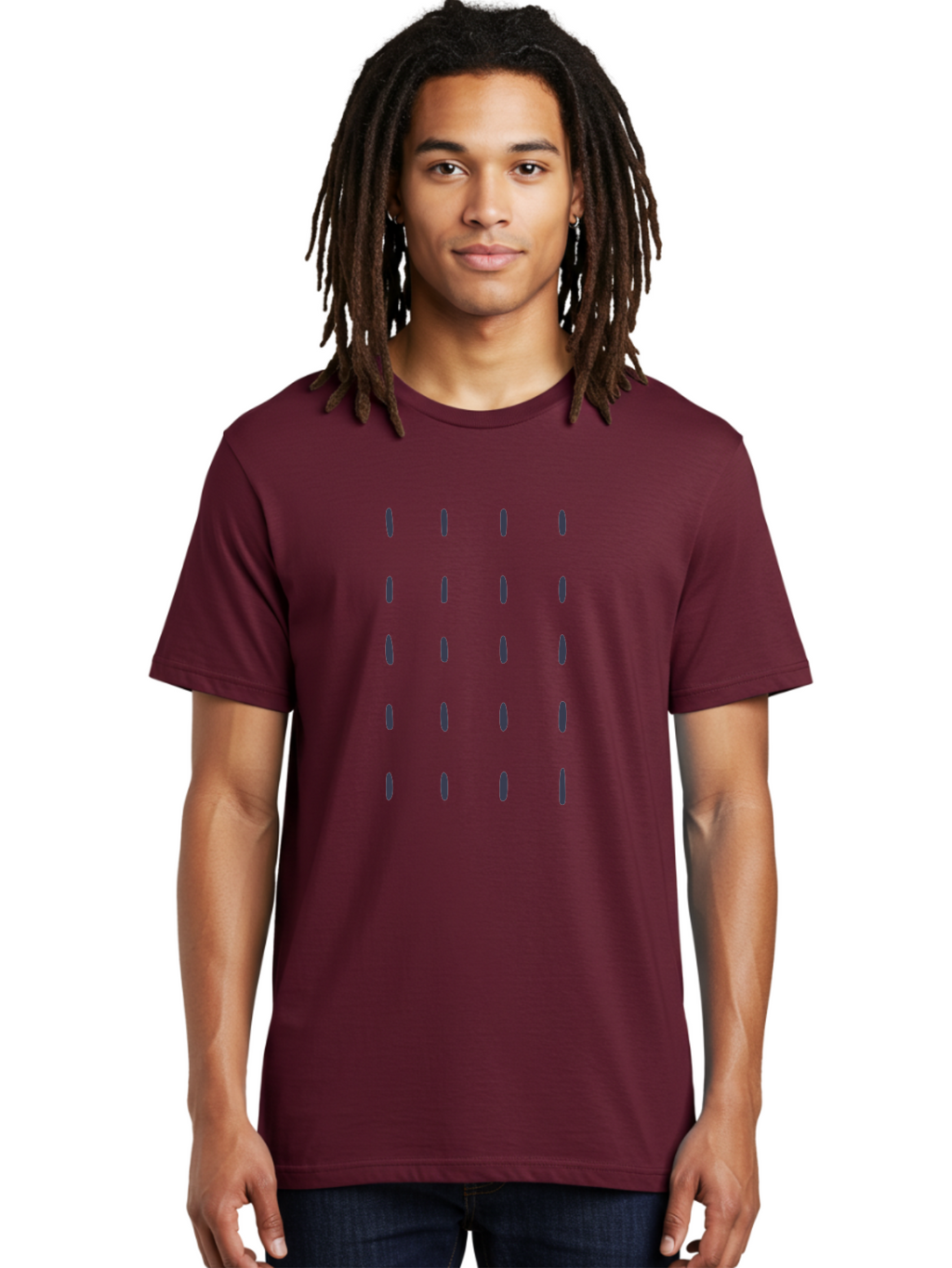 Dashes-Pattern Men'S Graphic Tee, 100% Cotton, Comfortable Casual Summer Wear, Machine Washable, Gray Ovals Pattern, Symmetrical Design, Minimalist Aesthetic, Modern Art, Grid Layout, Simple Shapes, Contemporary Style, Abstract Pattern Aac017