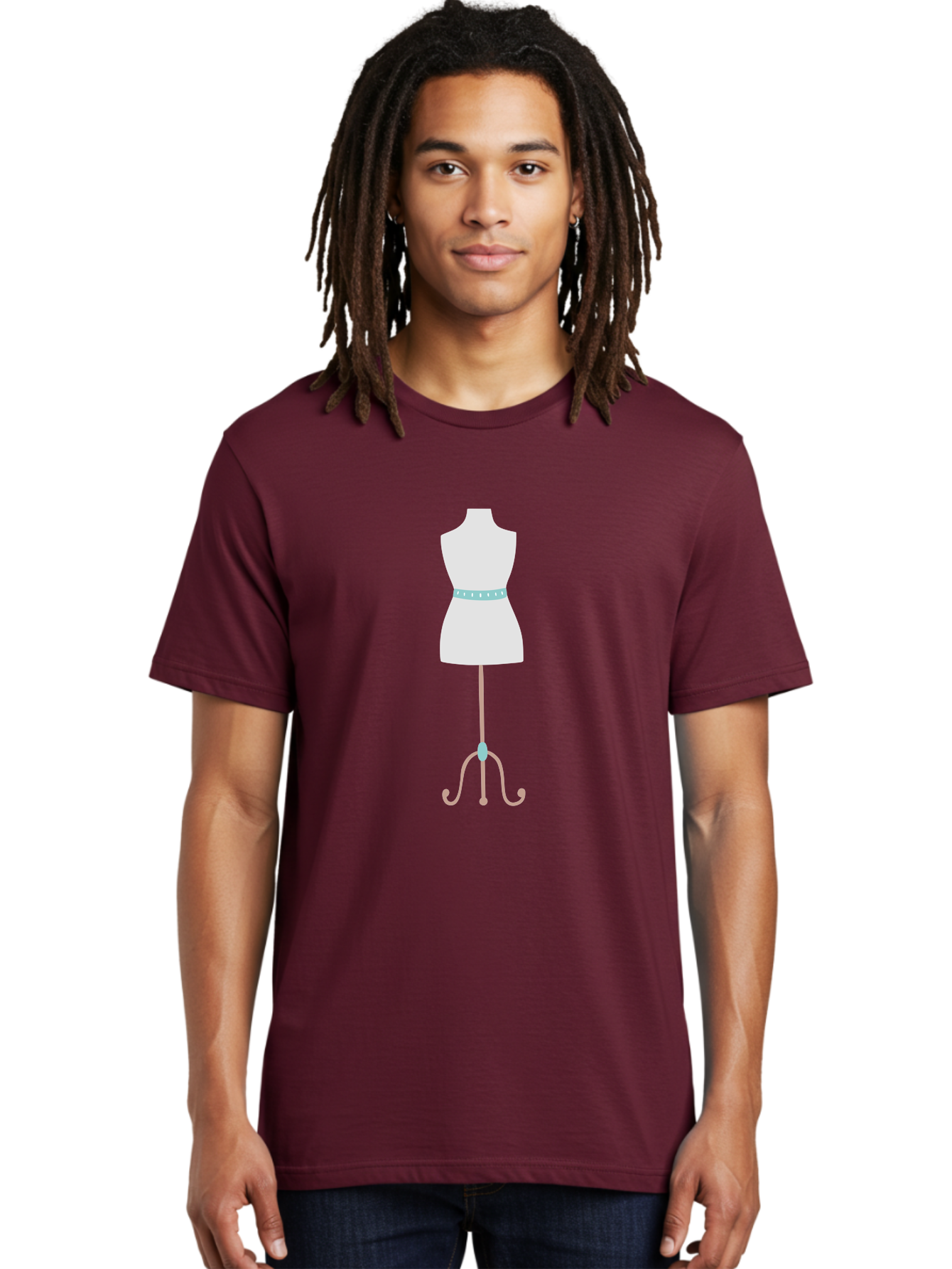 Dress-Form Men'S Graphic Tee, 100% Cotton, Comfortable Casual Summer Wear, Machine Washable, Fashion Design, Dress Form, Tailor'S Dummy, Measuring Tape, Fashion Industry, Clothing Design, Apparel Making, Couture, Bespoke, Garment Construction, Aac023