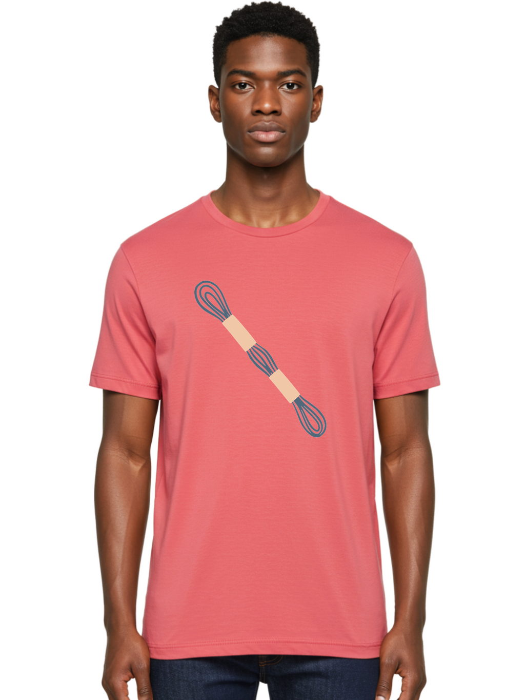 Embroidery-Floss Men'S Graphic Tee, 100% Cotton, Comfortable Casual Summer Wear, Machine Washable, Hair Ties, Elastic Bands, Hair Accessories, Beauty Products, Fashion Accessories, Hair Styling Aac025