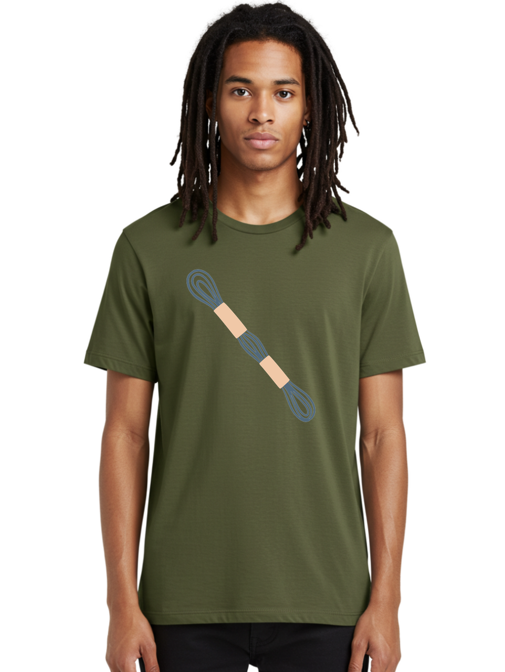 Embroidery-Floss Men'S Graphic Tee, 100% Cotton, Comfortable Casual Summer Wear, Machine Washable, Hair Ties, Elastic Bands, Hair Accessories, Beauty Products, Fashion Accessories, Hair Styling Aac025
