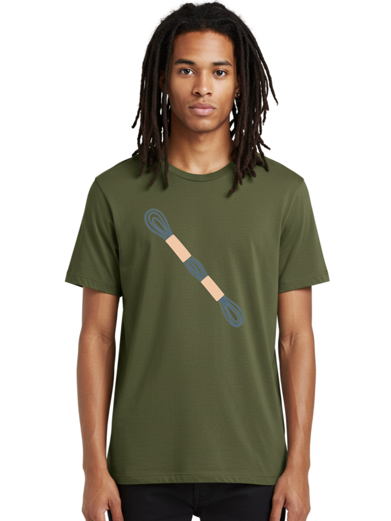 Embroidery-Floss Men'S Graphic Tee, 100% Cotton, Comfortable Casual Summer Wear, Machine Washable, Hair Ties, Elastic Bands, Hair Accessories, Beauty Products, Fashion Accessories, Hair Styling Aac025