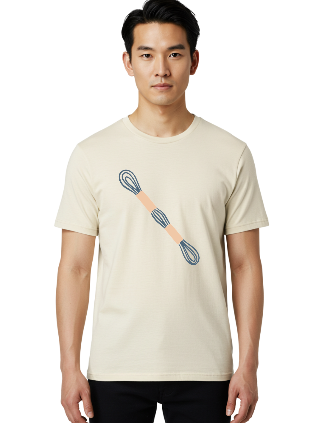 Embroidery-Floss Men'S Graphic Tee, 100% Cotton, Comfortable Casual Summer Wear, Machine Washable, Hair Ties, Elastic Bands, Hair Accessories, Beauty Products, Fashion Accessories, Hair Styling Aac025