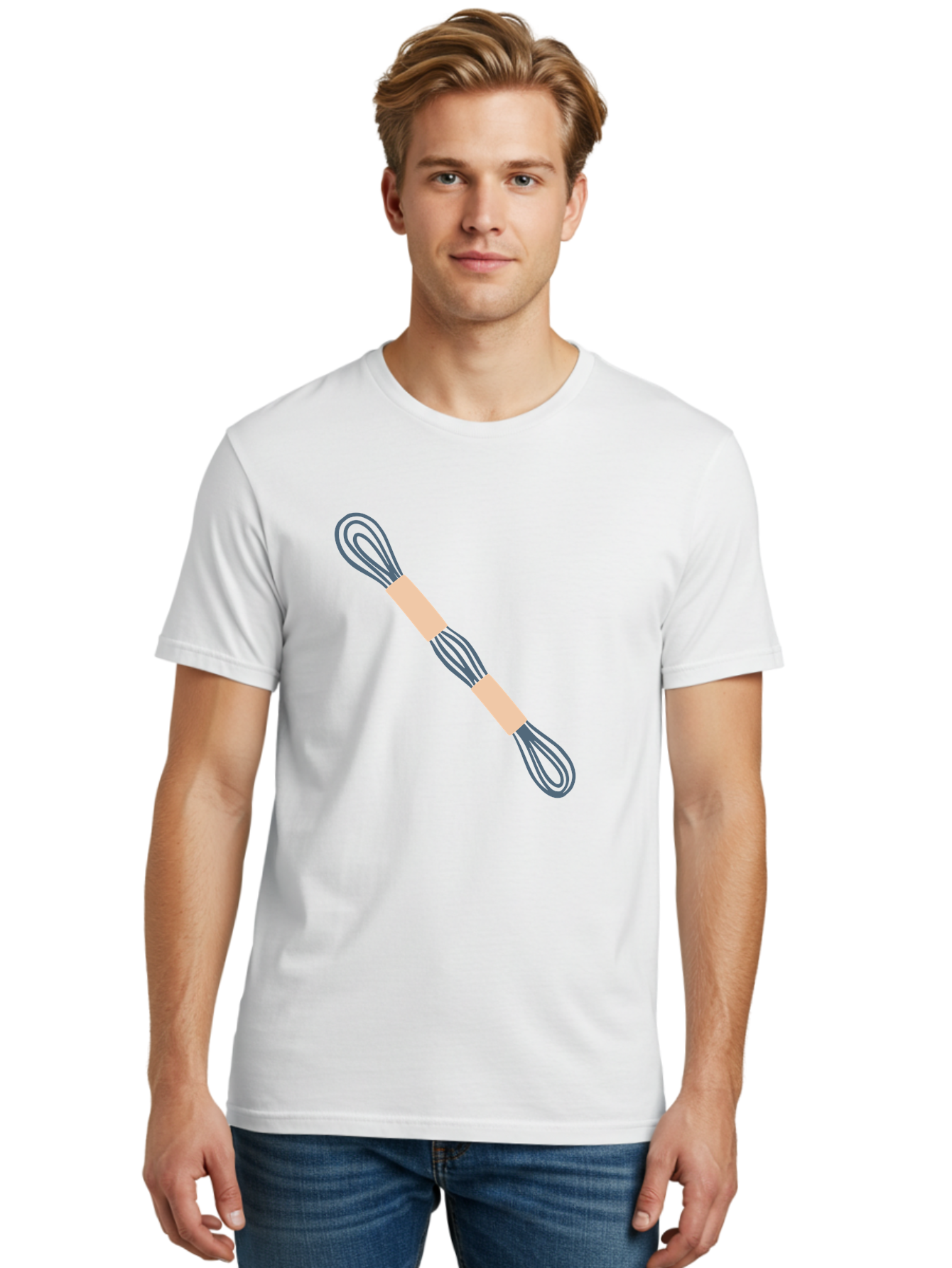Embroidery-Floss Men'S Graphic Tee, 100% Cotton, Comfortable Casual Summer Wear, Machine Washable, Hair Ties, Elastic Bands, Hair Accessories, Beauty Products, Fashion Accessories, Hair Styling Aac025