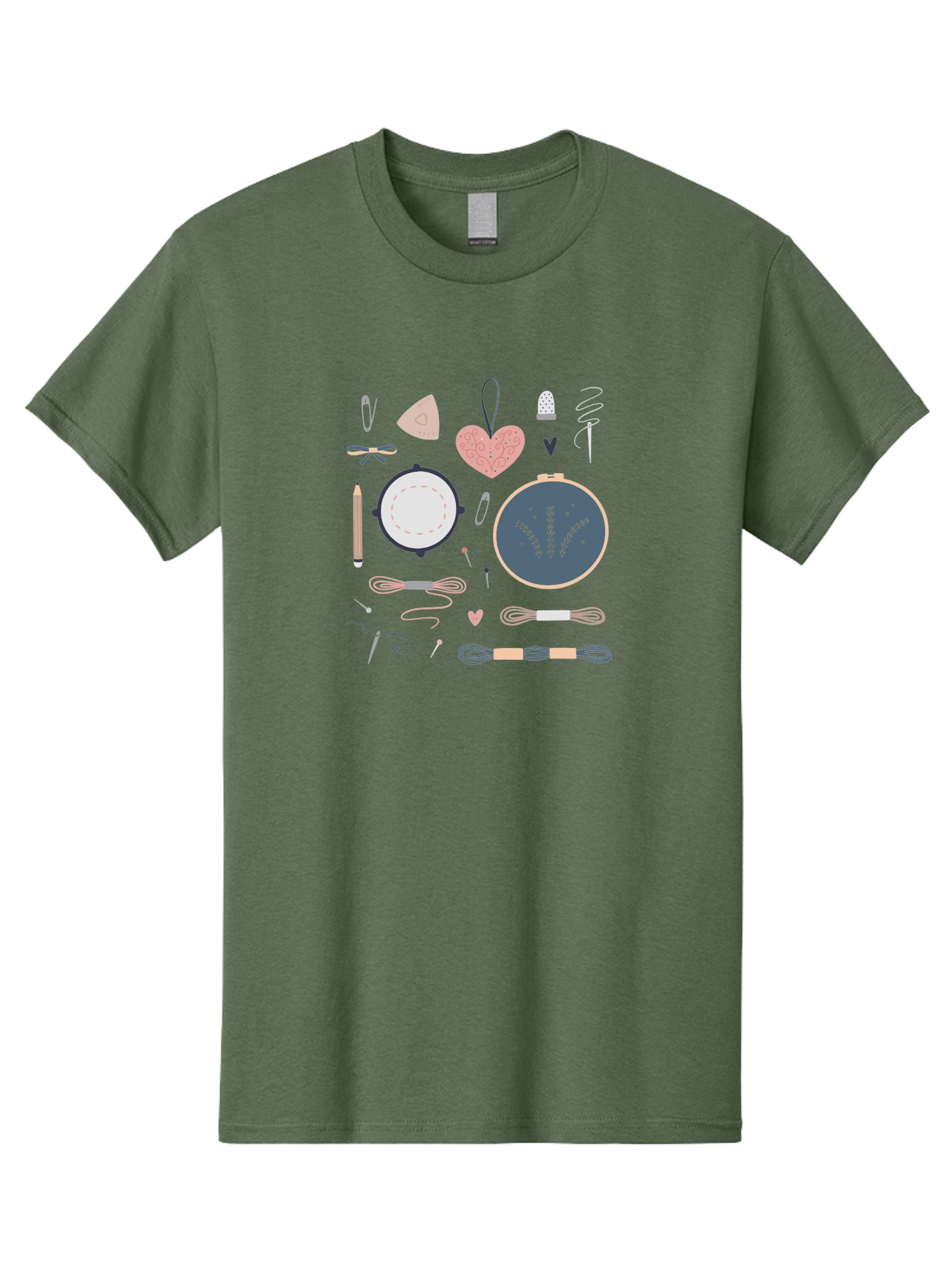 Embroidery-Kit Men'S Graphic Tee, 100% Cotton, Comfortable Casual Summer Wear, Machine Washable, Embroidery Kit, Sewing Supplies, Crafting Tools, Needlework Accessories, Embroidery Hoop, Threads, Needle, Sewing Notions, Craft Embroidery, Aac029