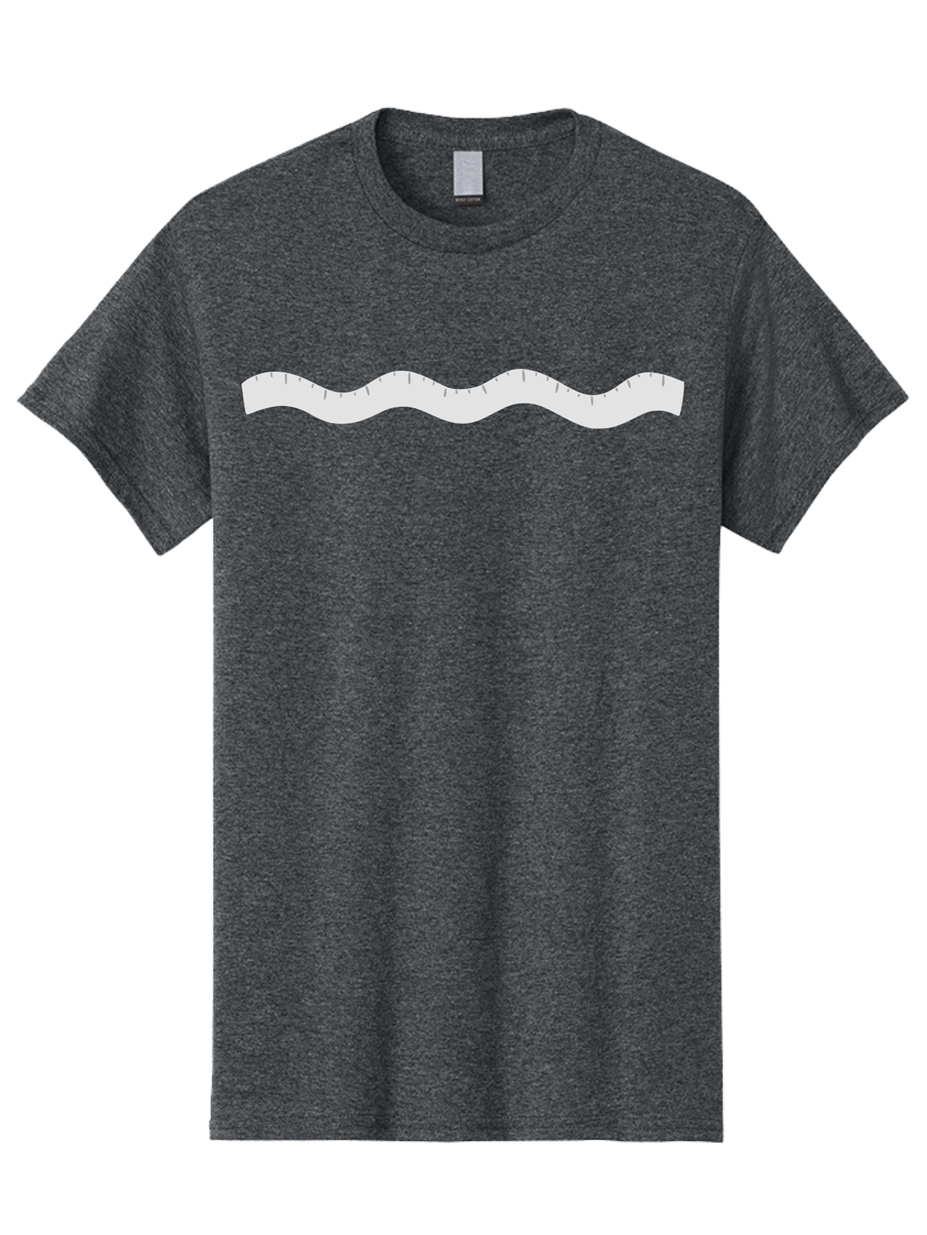 Flexible-Ruler Men'S Graphic Tee, 100% Cotton, Comfortable Casual Summer Wear, Machine Washable, Flexible Tape Measure, Measurement Tool, Wavy Shape, Grey Tape, Black Markings, Measuring Length, Diy Project, Construction Site, Renovation Tool, Aac033