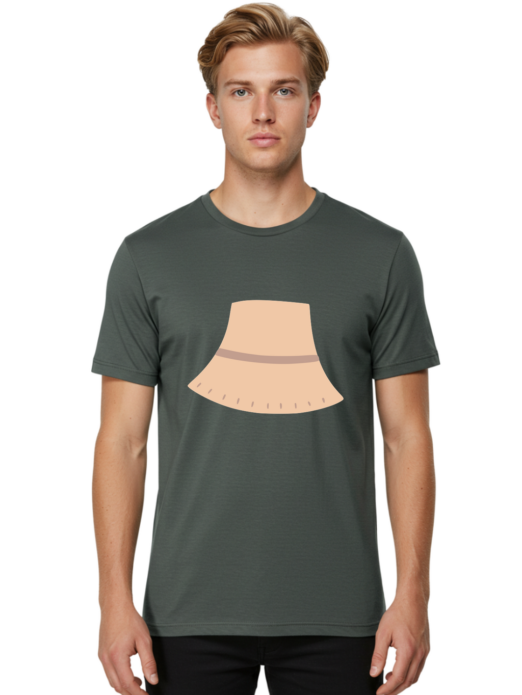 Floppy-Sun-Hat Men'S Graphic Tee, 100% Cotton, Comfortable Casual Summer Wear, Machine Washable, Floppy Hat, Wide Brim, Beige Color, Fashion Accessory, Summer Hat, Sun Protection, Stylish Hat, Casual Wear Aac035