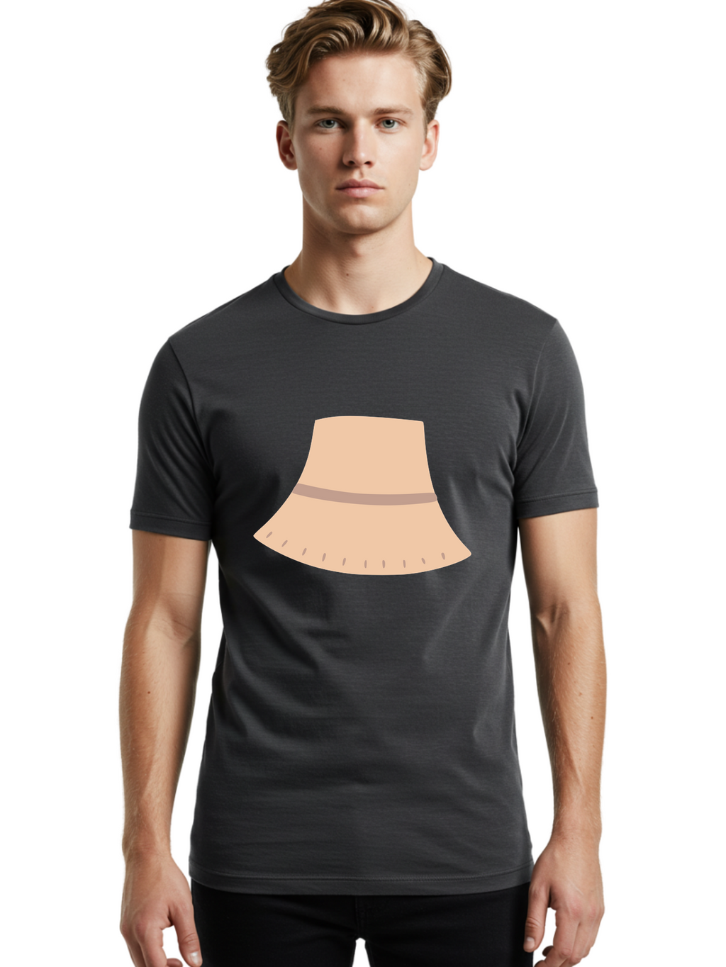Floppy-Sun-Hat Men'S Graphic Tee, 100% Cotton, Comfortable Casual Summer Wear, Machine Washable, Floppy Hat, Wide Brim, Beige Color, Fashion Accessory, Summer Hat, Sun Protection, Stylish Hat, Casual Wear Aac035