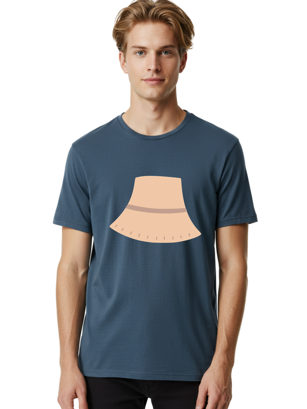 Floppy-Sun-Hat Men'S Graphic Tee, 100% Cotton, Comfortable Casual Summer Wear, Machine Washable, Floppy Hat, Wide Brim, Beige Color, Fashion Accessory, Summer Hat, Sun Protection, Stylish Hat, Casual Wear Aac035