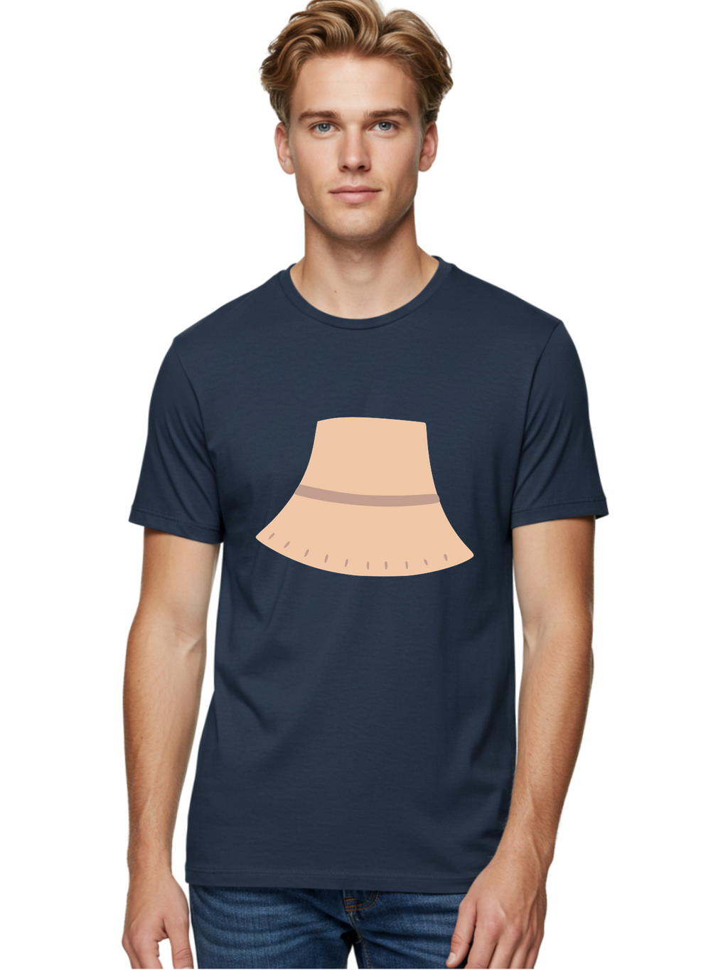 Floppy-Sun-Hat Men'S Graphic Tee, 100% Cotton, Comfortable Casual Summer Wear, Machine Washable, Floppy Hat, Wide Brim, Beige Color, Fashion Accessory, Summer Hat, Sun Protection, Stylish Hat, Casual Wear Aac035