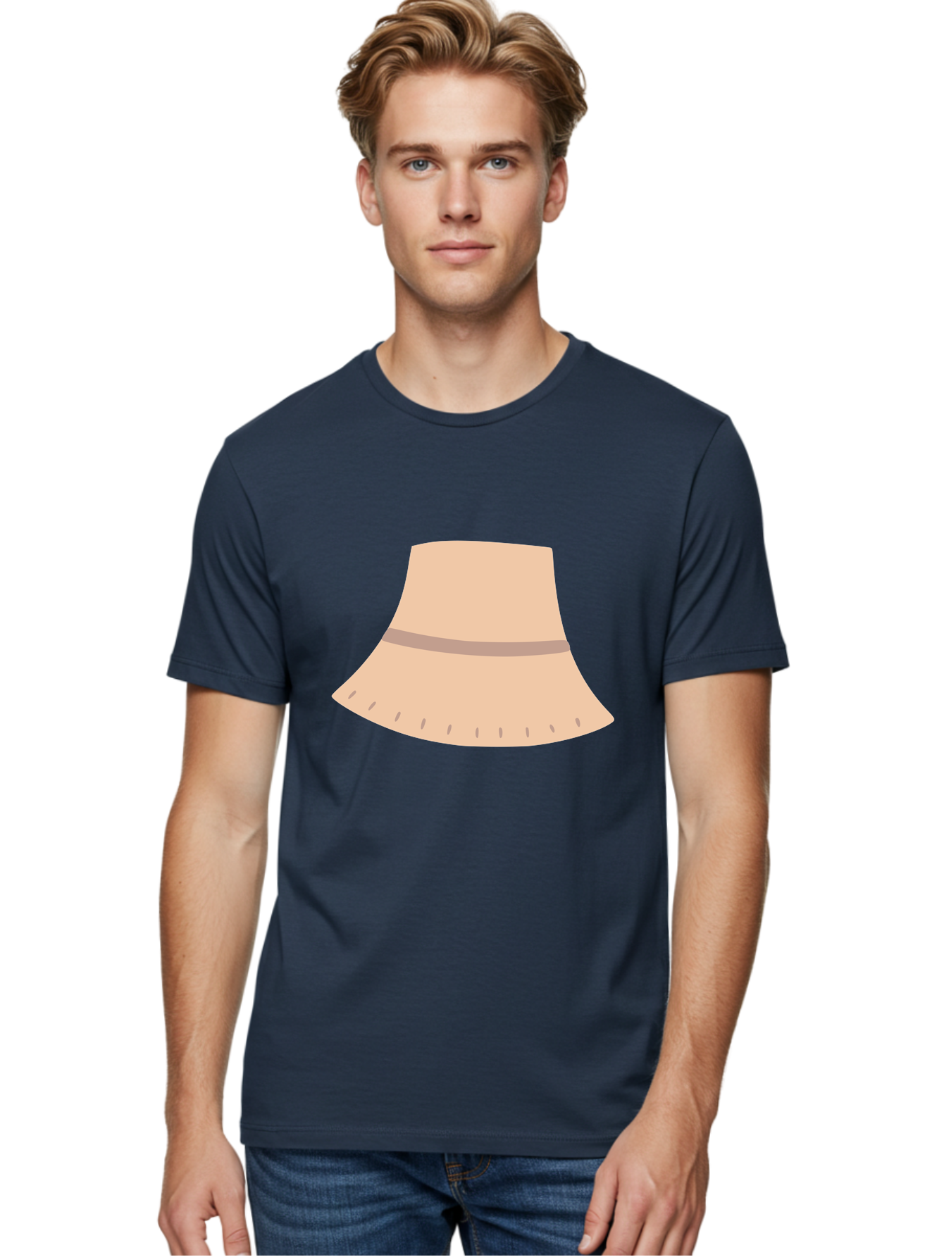 Floppy-Sun-Hat Men'S Graphic Tee, 100% Cotton, Comfortable Casual Summer Wear, Machine Washable, Floppy Hat, Wide Brim, Beige Color, Fashion Accessory, Summer Hat, Sun Protection, Stylish Hat, Casual Wear Aac035