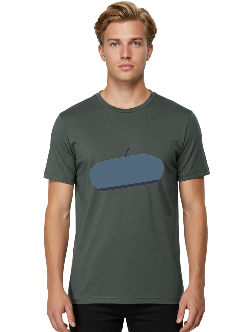 Gray-Apple Men'S Graphic Tee, 100% Cotton, Comfortable Casual Summer Wear, Machine Washable, Gray Apple, Stylized Fruit, Simple Illustration, Minimalist Design, Fruit Icon, Digital Art Aac038