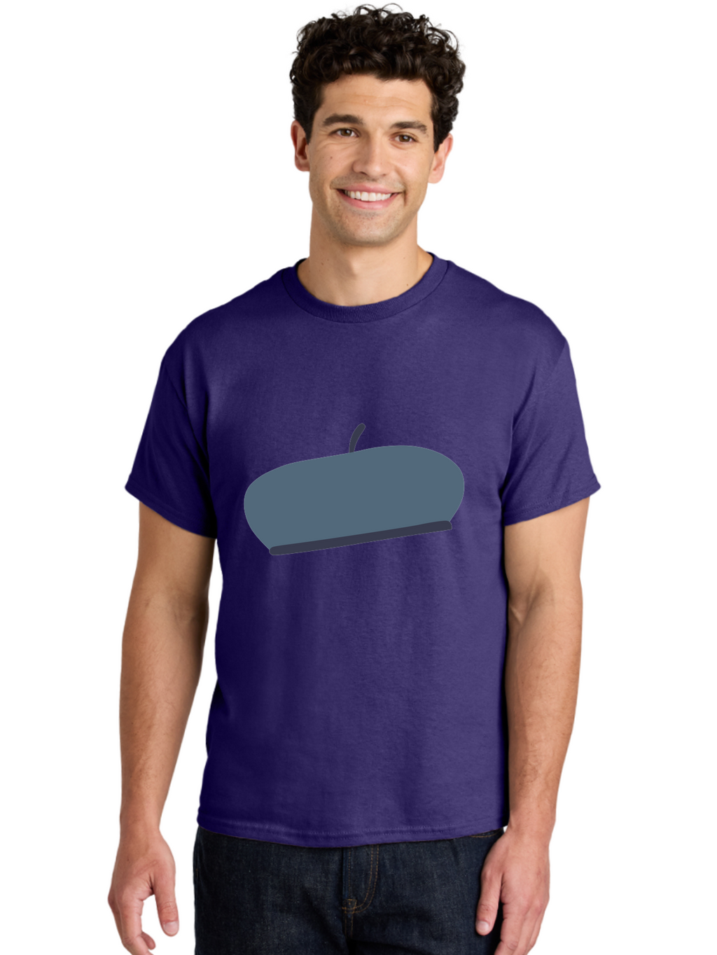 Gray-Apple Men'S Graphic Tee, 100% Cotton, Comfortable Casual Summer Wear, Machine Washable, Gray Apple, Stylized Fruit, Simple Illustration, Minimalist Design, Fruit Icon, Digital Art Aac038