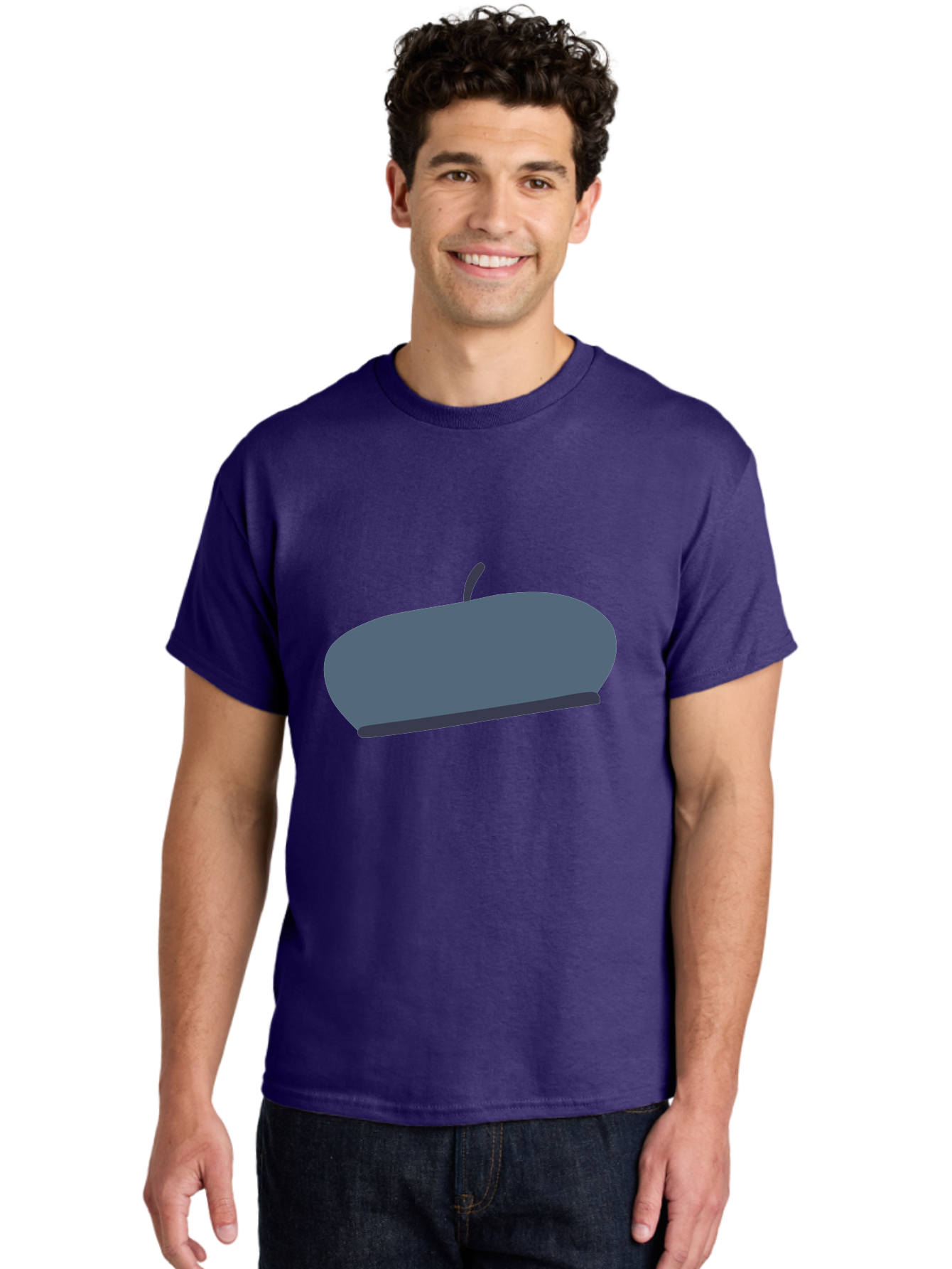 Gray-Apple Men'S Graphic Tee, 100% Cotton, Comfortable Casual Summer Wear, Machine Washable, Gray Apple, Stylized Fruit, Simple Illustration, Minimalist Design, Fruit Icon, Digital Art Aac038