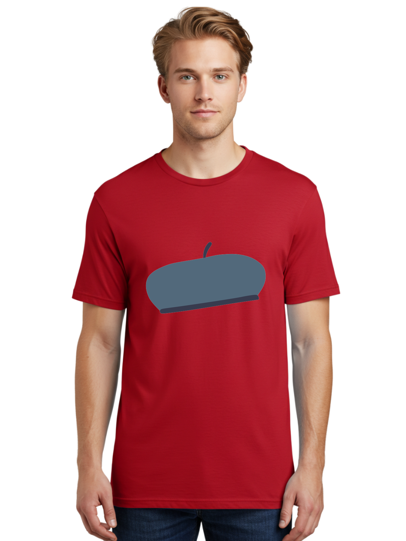 Gray-Apple Men'S Graphic Tee, 100% Cotton, Comfortable Casual Summer Wear, Machine Washable, Gray Apple, Stylized Fruit, Simple Illustration, Minimalist Design, Fruit Icon, Digital Art Aac038