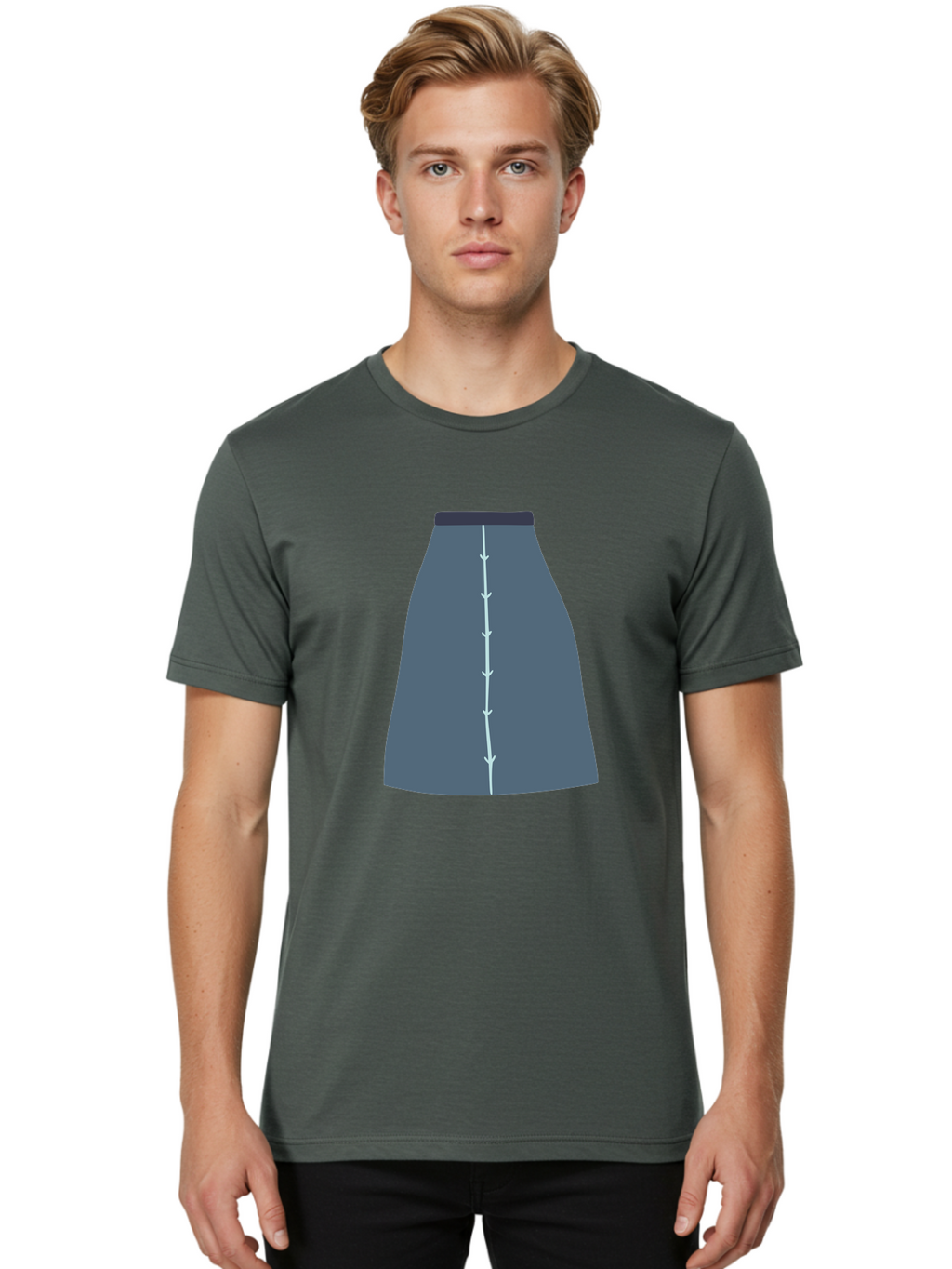 Gray-Skirt Men'S Graphic Tee, 100% Cotton, Comfortable Casual Summer Wear, Machine Washable, Dark Gray A-Line Skirt, Fashion Design, Women'S Clothing, Pencil Skirt, Business Attire, Office Wear, Corporate Style, Professional Look Aac039