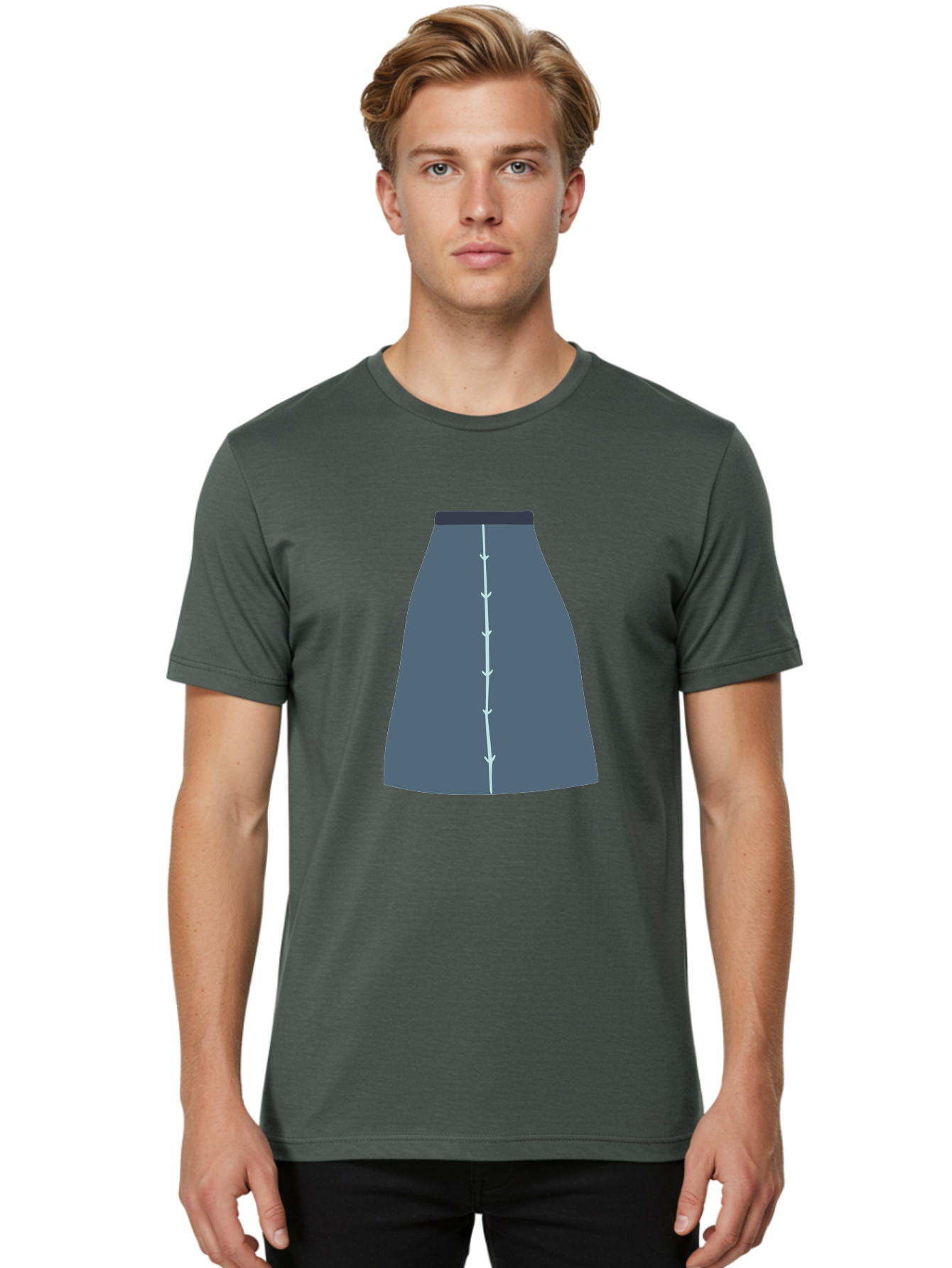Gray-Skirt Men'S Graphic Tee, 100% Cotton, Comfortable Casual Summer Wear, Machine Washable, Dark Gray A-Line Skirt, Fashion Design, Women'S Clothing, Pencil Skirt, Business Attire, Office Wear, Corporate Style, Professional Look Aac039