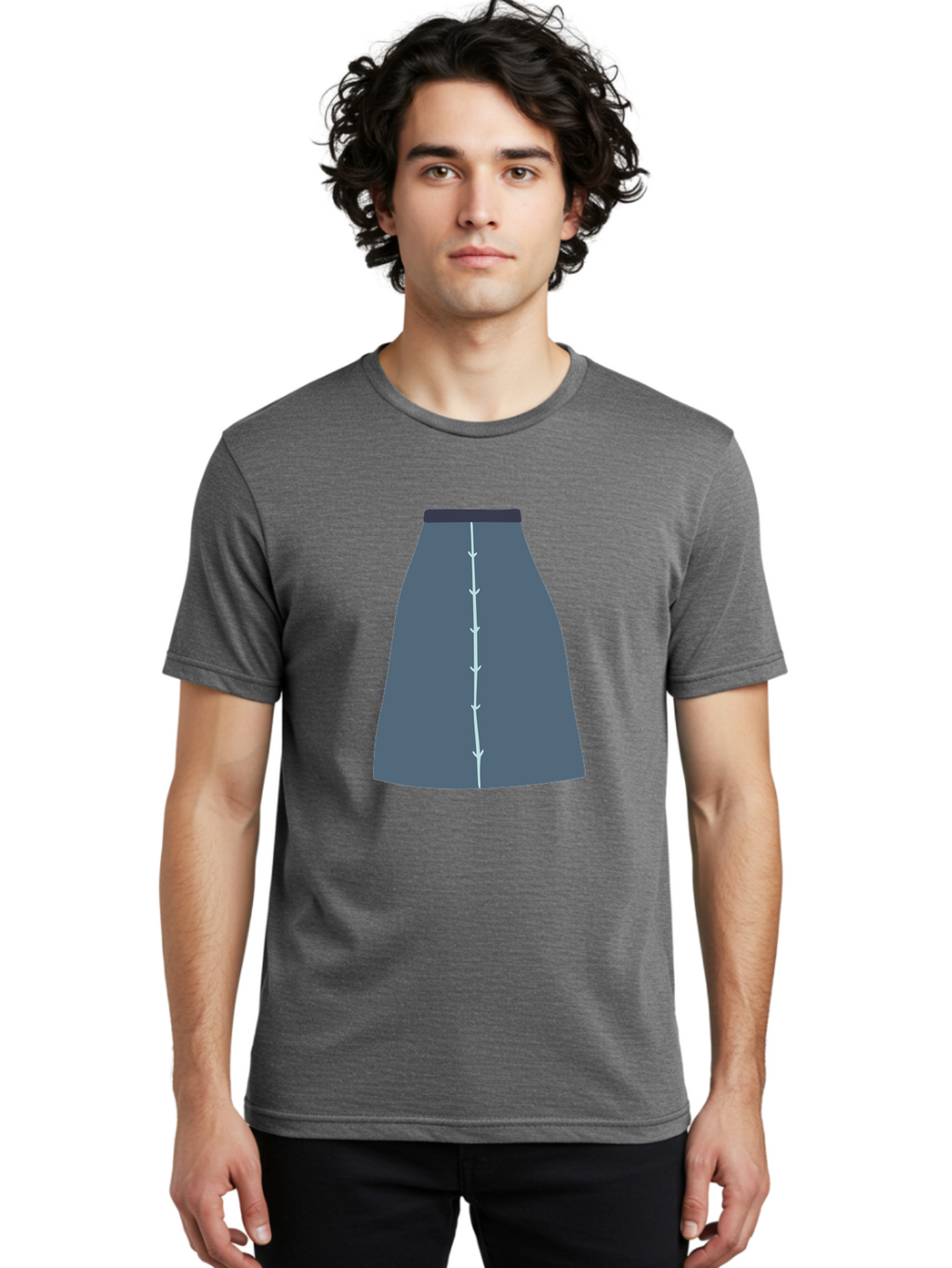 Gray-Skirt Men'S Graphic Tee, 100% Cotton, Comfortable Casual Summer Wear, Machine Washable, Dark Gray A-Line Skirt, Fashion Design, Women'S Clothing, Pencil Skirt, Business Attire, Office Wear, Corporate Style, Professional Look Aac039