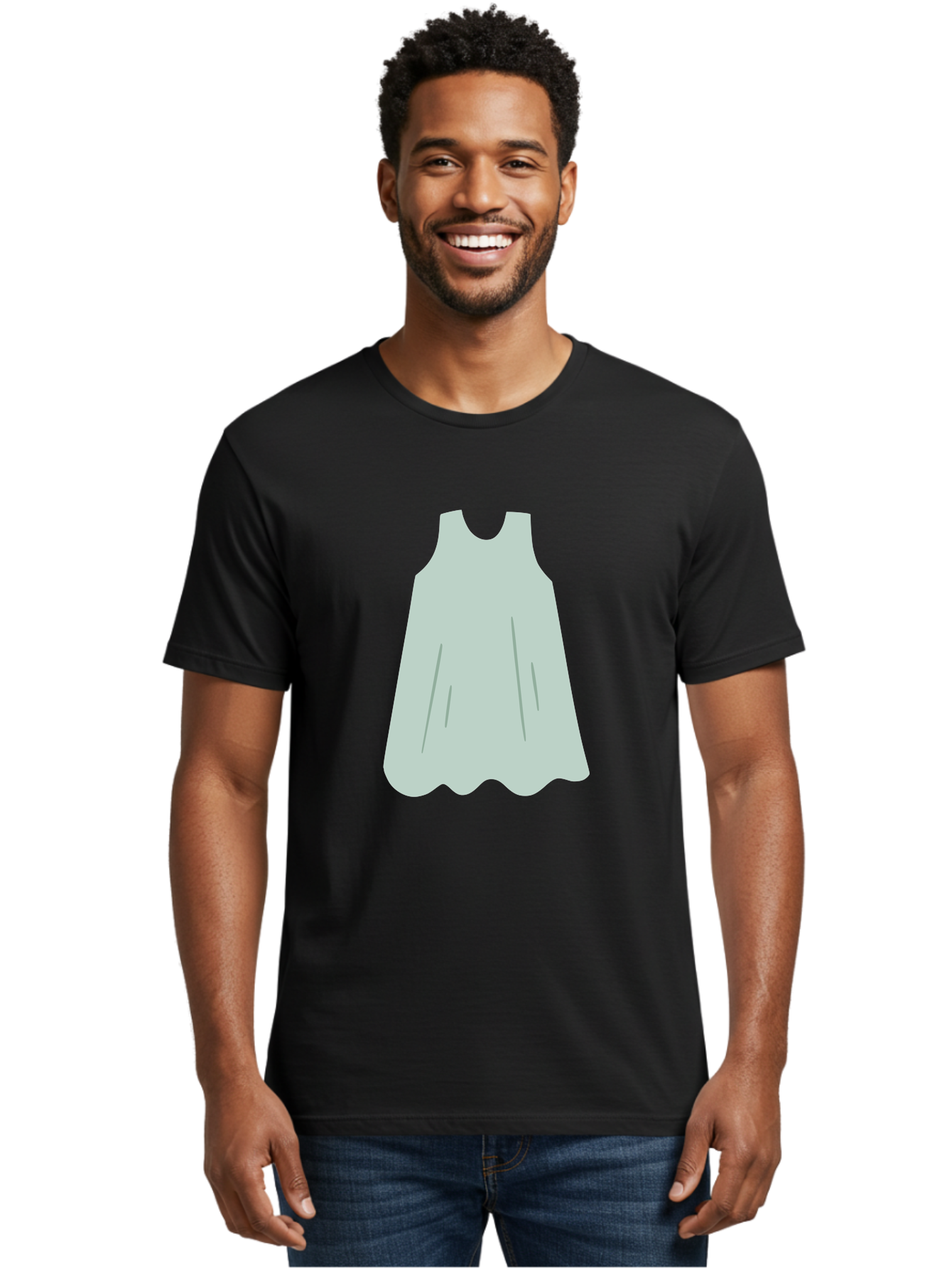 Grey-Dress Men'S Graphic Tee, 100% Cotton, Comfortable Casual Summer Wear, Machine Washable, Simple Dress Design, Sleeveless Dress, A-Line Dress, Grey Clothing, Fashion Illustration, Minimalist Style, Women'S Fashion, Soft Grey Tone, Aac041