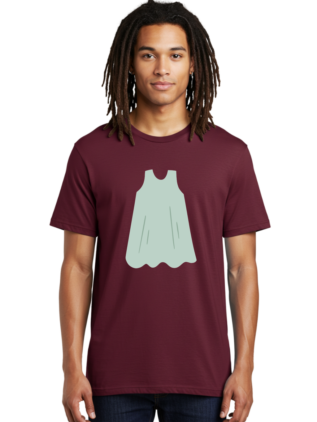 Grey-Dress Men'S Graphic Tee, 100% Cotton, Comfortable Casual Summer Wear, Machine Washable, Simple Dress Design, Sleeveless Dress, A-Line Dress, Grey Clothing, Fashion Illustration, Minimalist Style, Women'S Fashion, Soft Grey Tone, Aac041