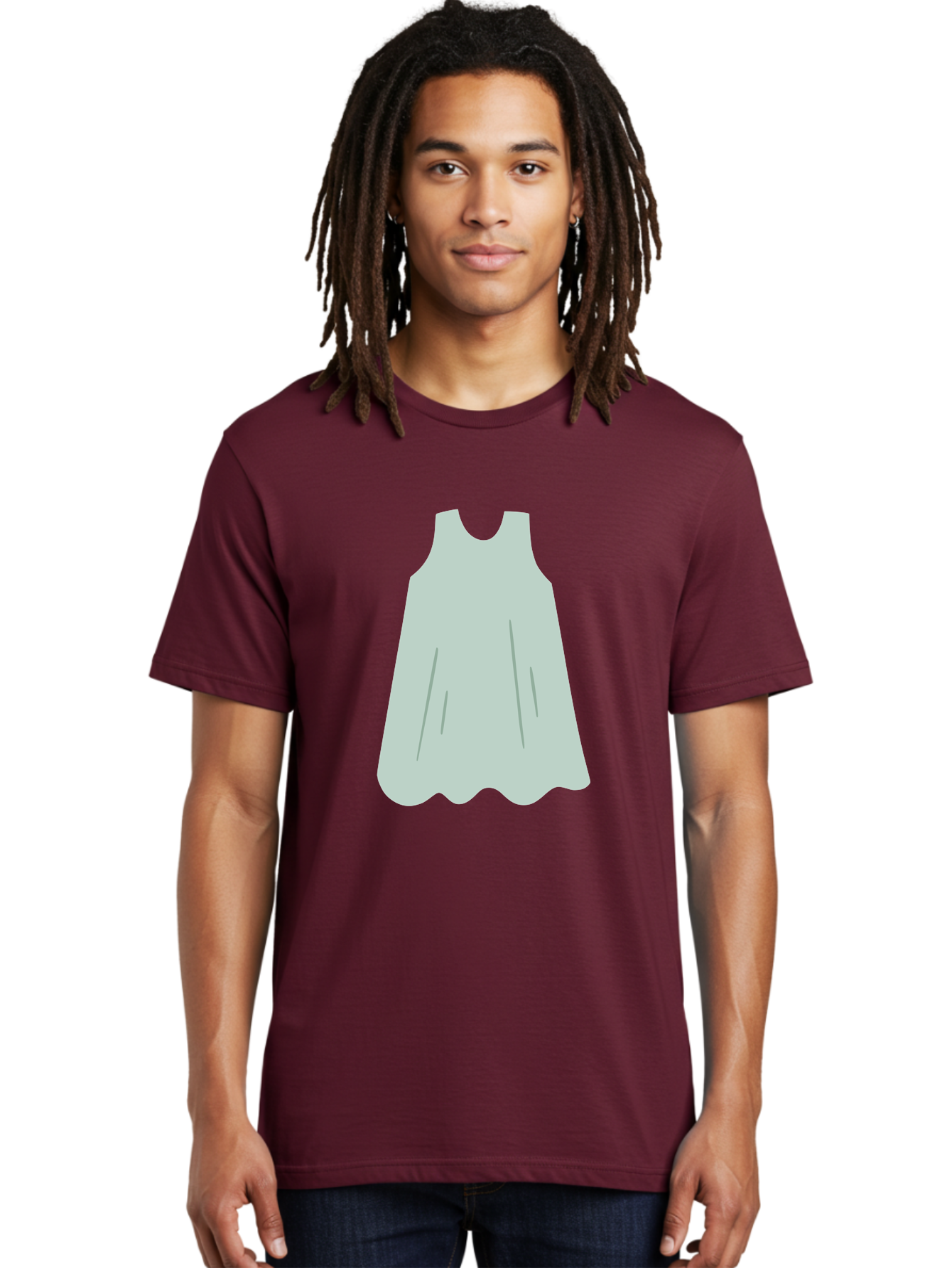 Grey-Dress Men'S Graphic Tee, 100% Cotton, Comfortable Casual Summer Wear, Machine Washable, Simple Dress Design, Sleeveless Dress, A-Line Dress, Grey Clothing, Fashion Illustration, Minimalist Style, Women'S Fashion, Soft Grey Tone, Aac041