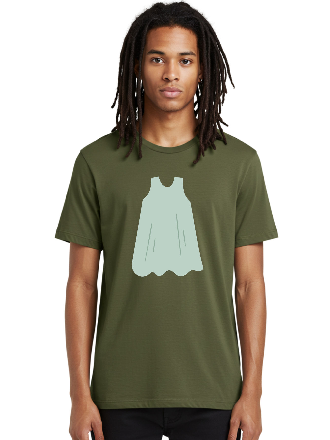 Grey-Dress Men'S Graphic Tee, 100% Cotton, Comfortable Casual Summer Wear, Machine Washable, Simple Dress Design, Sleeveless Dress, A-Line Dress, Grey Clothing, Fashion Illustration, Minimalist Style, Women'S Fashion, Soft Grey Tone, Aac041