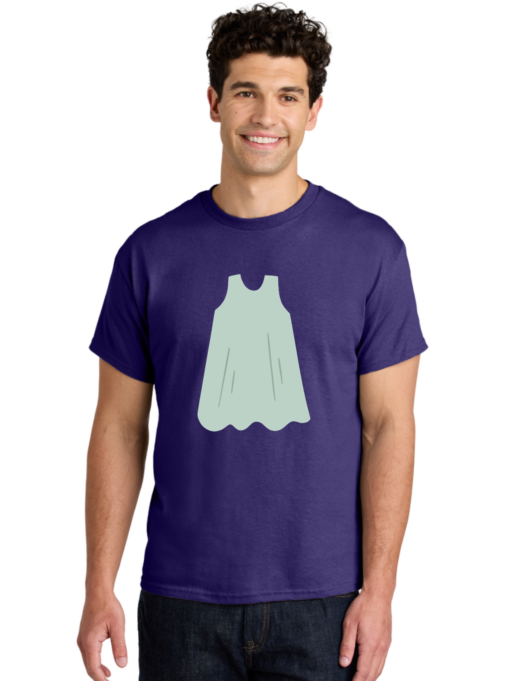 Grey-Dress Men'S Graphic Tee, 100% Cotton, Comfortable Casual Summer Wear, Machine Washable, Simple Dress Design, Sleeveless Dress, A-Line Dress, Grey Clothing, Fashion Illustration, Minimalist Style, Women'S Fashion, Soft Grey Tone, Aac041