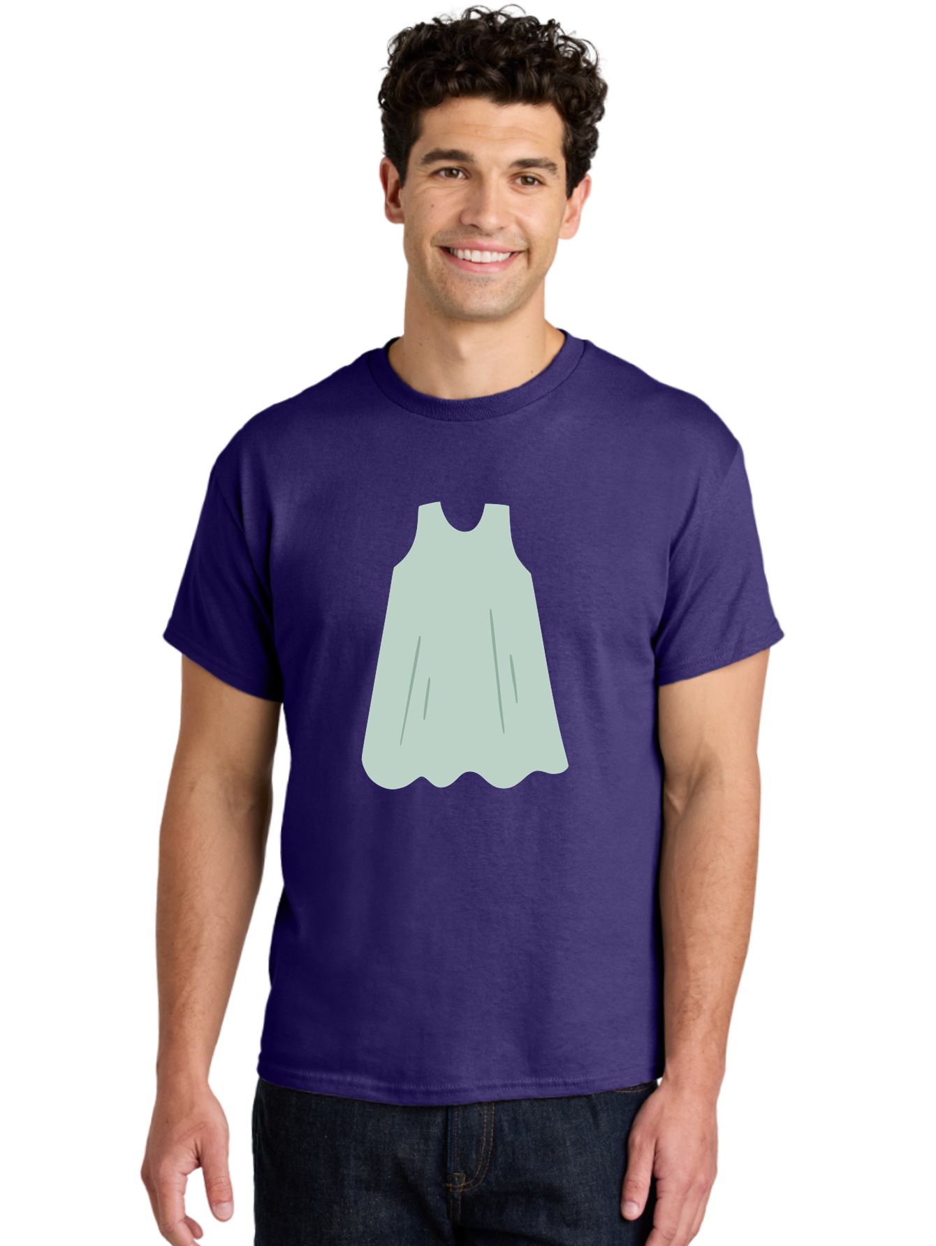 Grey-Dress Men'S Graphic Tee, 100% Cotton, Comfortable Casual Summer Wear, Machine Washable, Simple Dress Design, Sleeveless Dress, A-Line Dress, Grey Clothing, Fashion Illustration, Minimalist Style, Women'S Fashion, Soft Grey Tone, Aac041