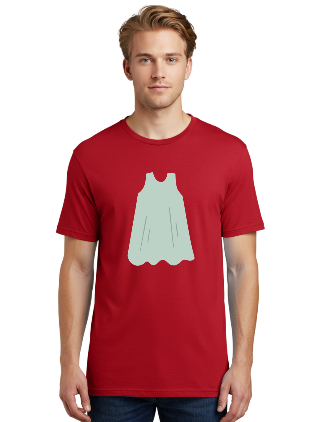 Grey-Dress Men'S Graphic Tee, 100% Cotton, Comfortable Casual Summer Wear, Machine Washable, Simple Dress Design, Sleeveless Dress, A-Line Dress, Grey Clothing, Fashion Illustration, Minimalist Style, Women'S Fashion, Soft Grey Tone, Aac041