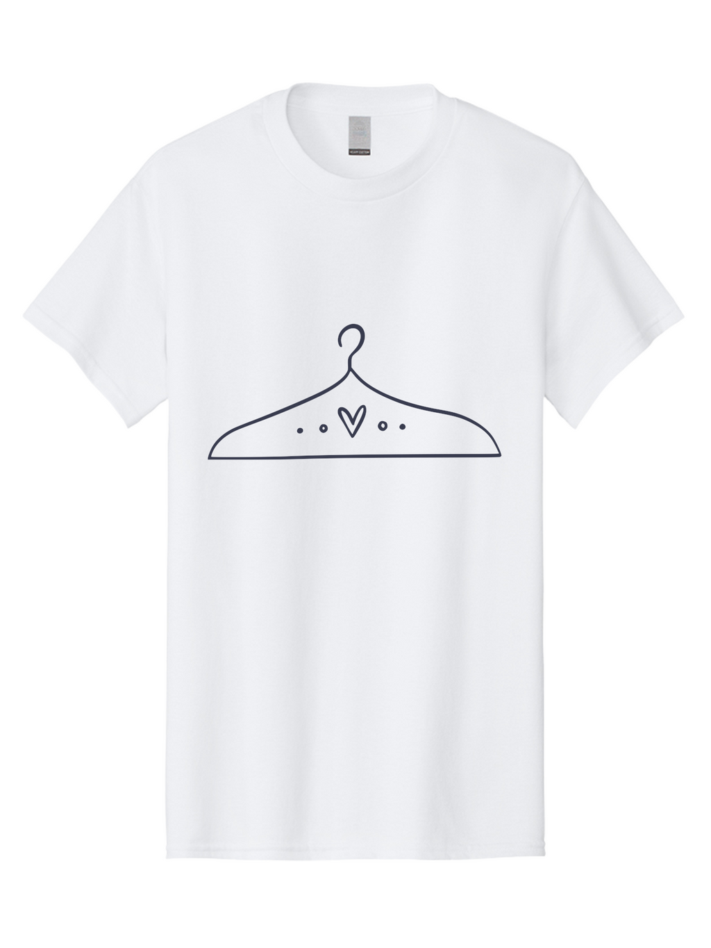 Hanger-With-Heart Men'S Graphic Tee, 100% Cotton, Comfortable Casual Summer Wear, Machine Washable, Clothes Hanger, Minimalist Design, Simple Illustration, Heart Shape, Fashion Accessory, Elegant Simplicity, Wardrobe Essentials Aac045