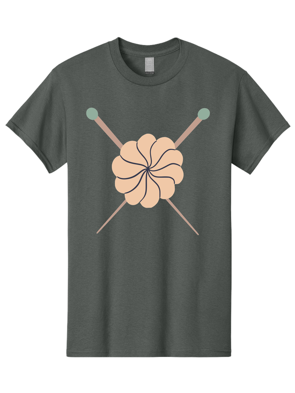 Knitting-Icon Men'S Graphic Tee, 100% Cotton, Comfortable Casual Summer Wear, Machine Washable, Knitting Needles, Yarn Ball, Crafting Tools, Hobby Supplies, Knitting Accessories, Handmade, Diy, Creative Hobbies, Knitting, Yarn Aac051