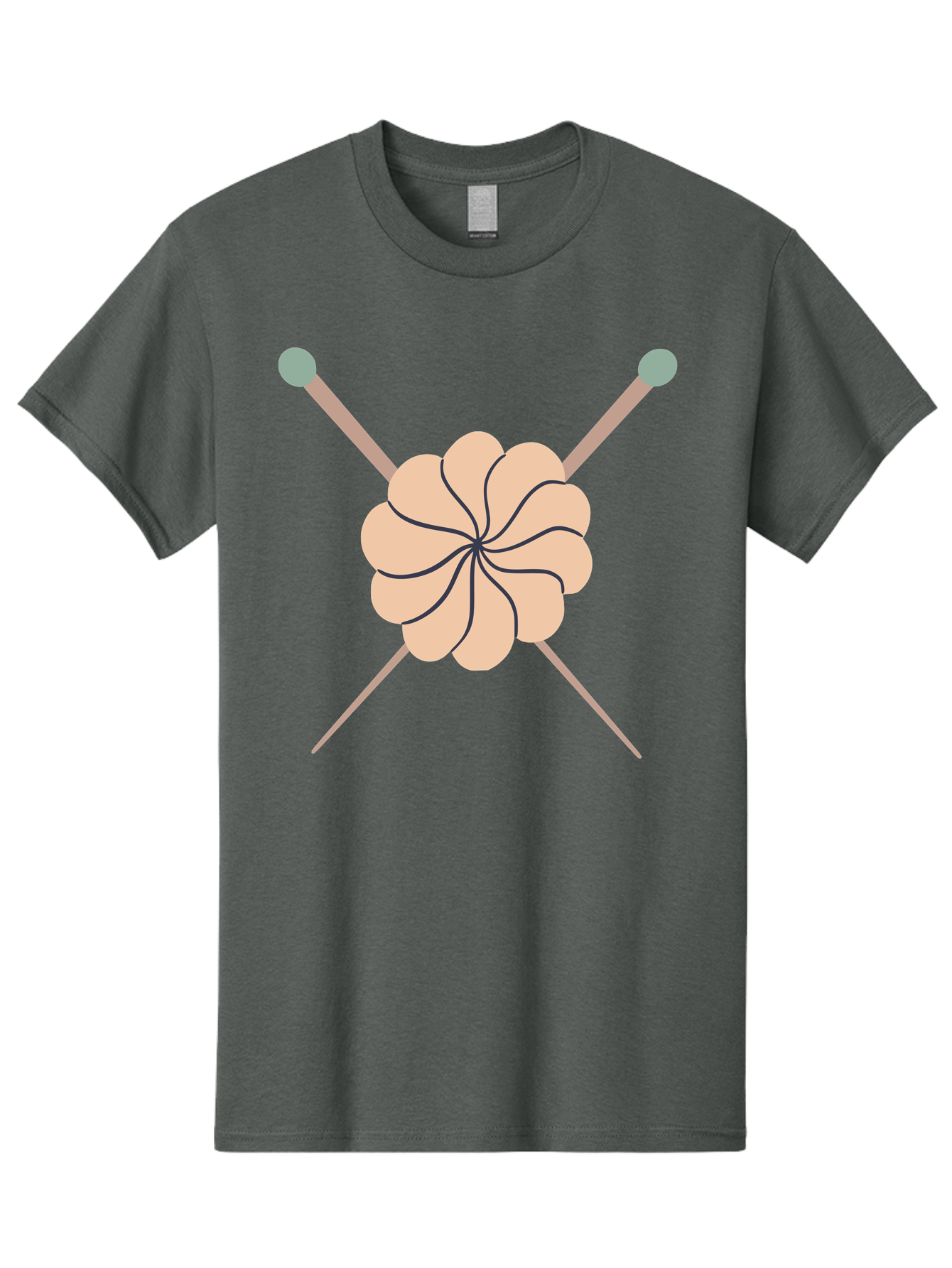 Knitting-Icon Men'S Graphic Tee, 100% Cotton, Comfortable Casual Summer Wear, Machine Washable, Knitting Needles, Yarn Ball, Crafting Tools, Hobby Supplies, Knitting Accessories, Handmade, Diy, Creative Hobbies, Knitting, Yarn Aac051