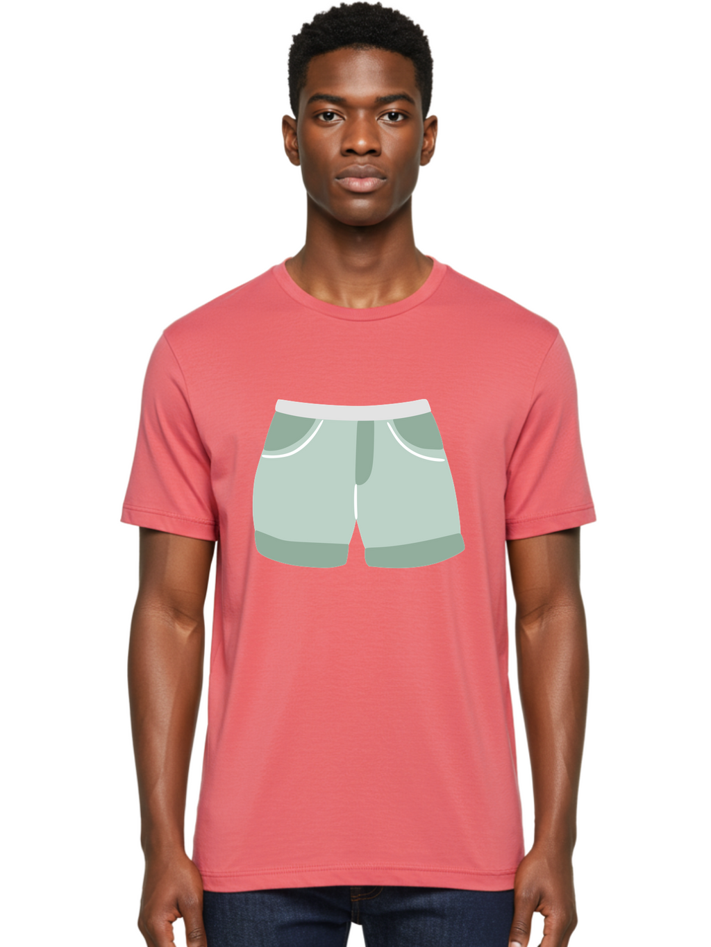 Light-Green-Shorts Men'S Graphic Tee, 100% Cotton, Comfortable Casual Summer Wear, Machine Washable, Men'S Underwear, Boxer Shorts, Comfortable Clothing, Casual Wear, Relaxed Fit, Simple Design, Gray Color Aac053
