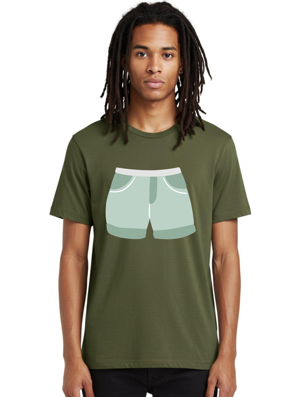 Light-Green-Shorts Men'S Graphic Tee, 100% Cotton, Comfortable Casual Summer Wear, Machine Washable, Men'S Underwear, Boxer Shorts, Comfortable Clothing, Casual Wear, Relaxed Fit, Simple Design, Gray Color Aac053